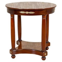 Antique Biedermeier Mahogany Oval Side Table from the Late 19th Century
