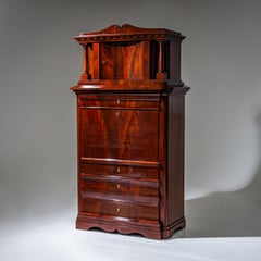 Biedermeier Mahogany Secretary Cabinet, circa 1830