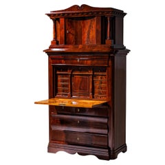 Biedermeier Mahogany Secretary Cabinet, circa 1830