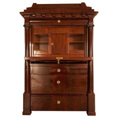 Biedermeier Mahogany Secretary Desk, circa 1840