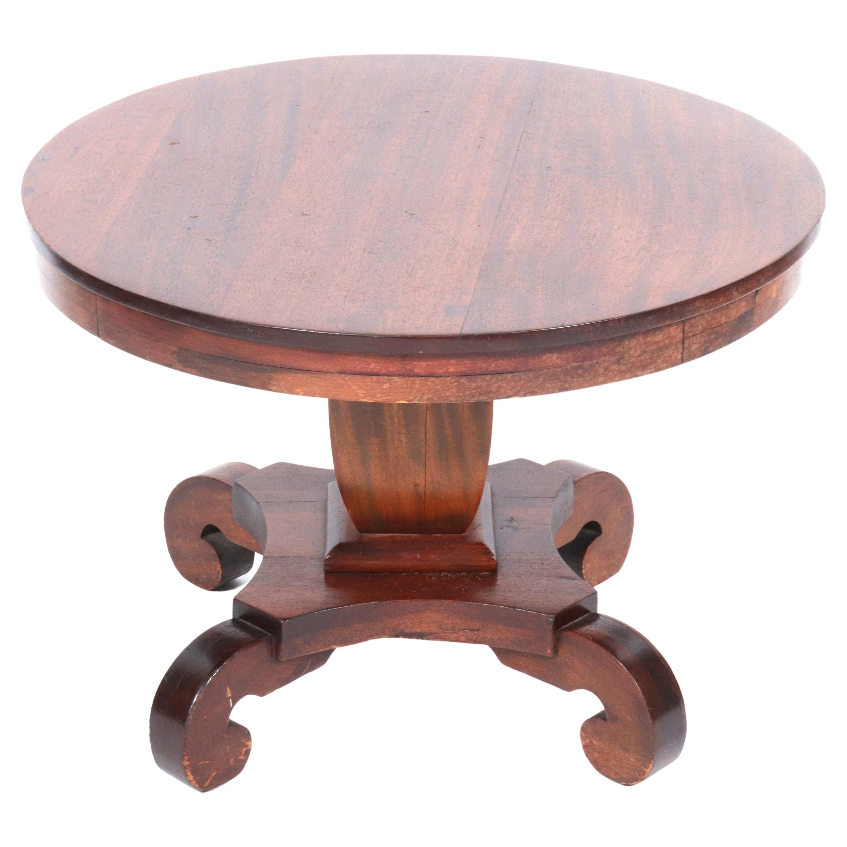 Biedermeier Manner Round Pedestal Occasional Table