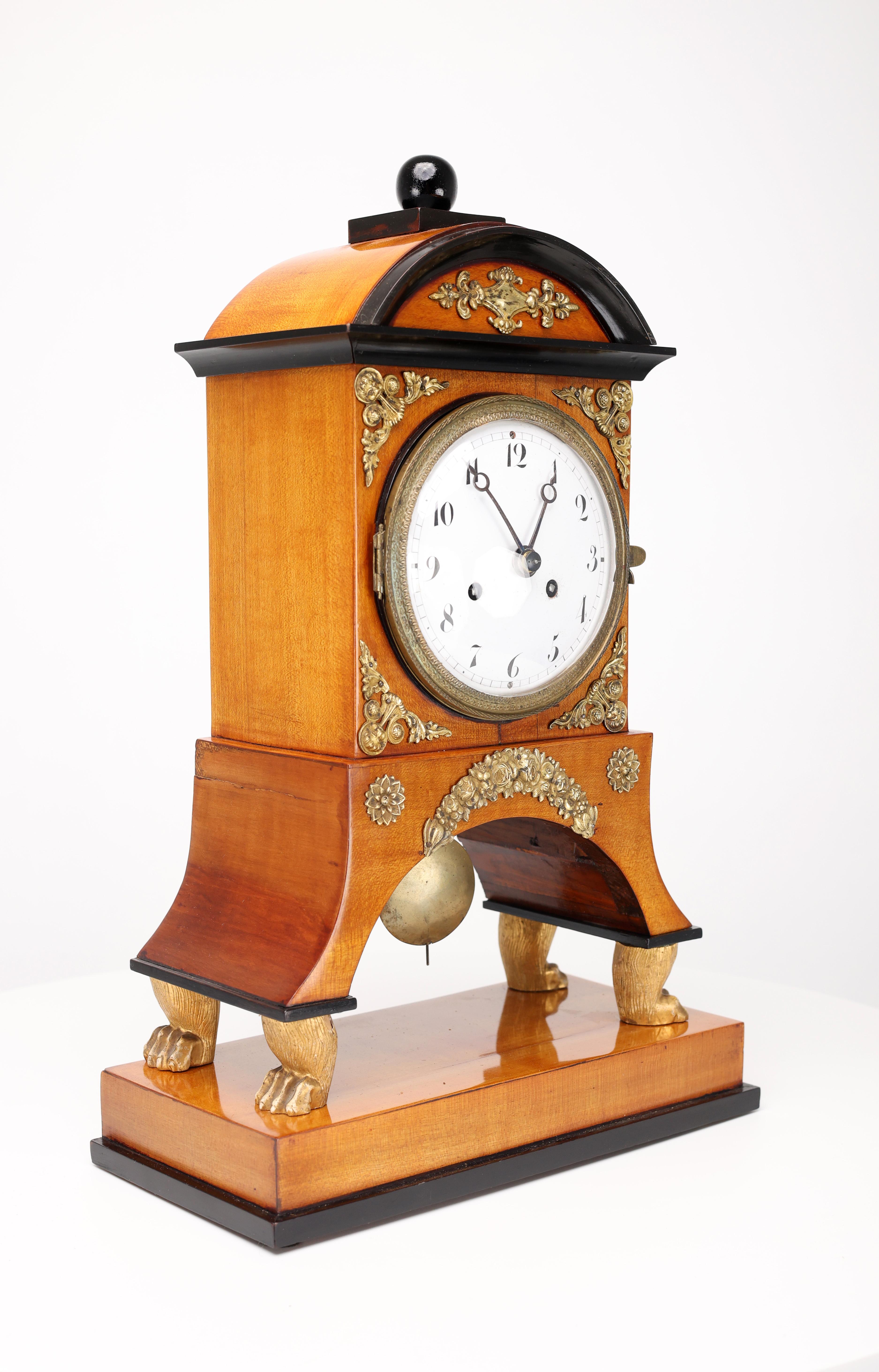 Biedermeier Mantel Clock, Early 19th Century For Sale 10