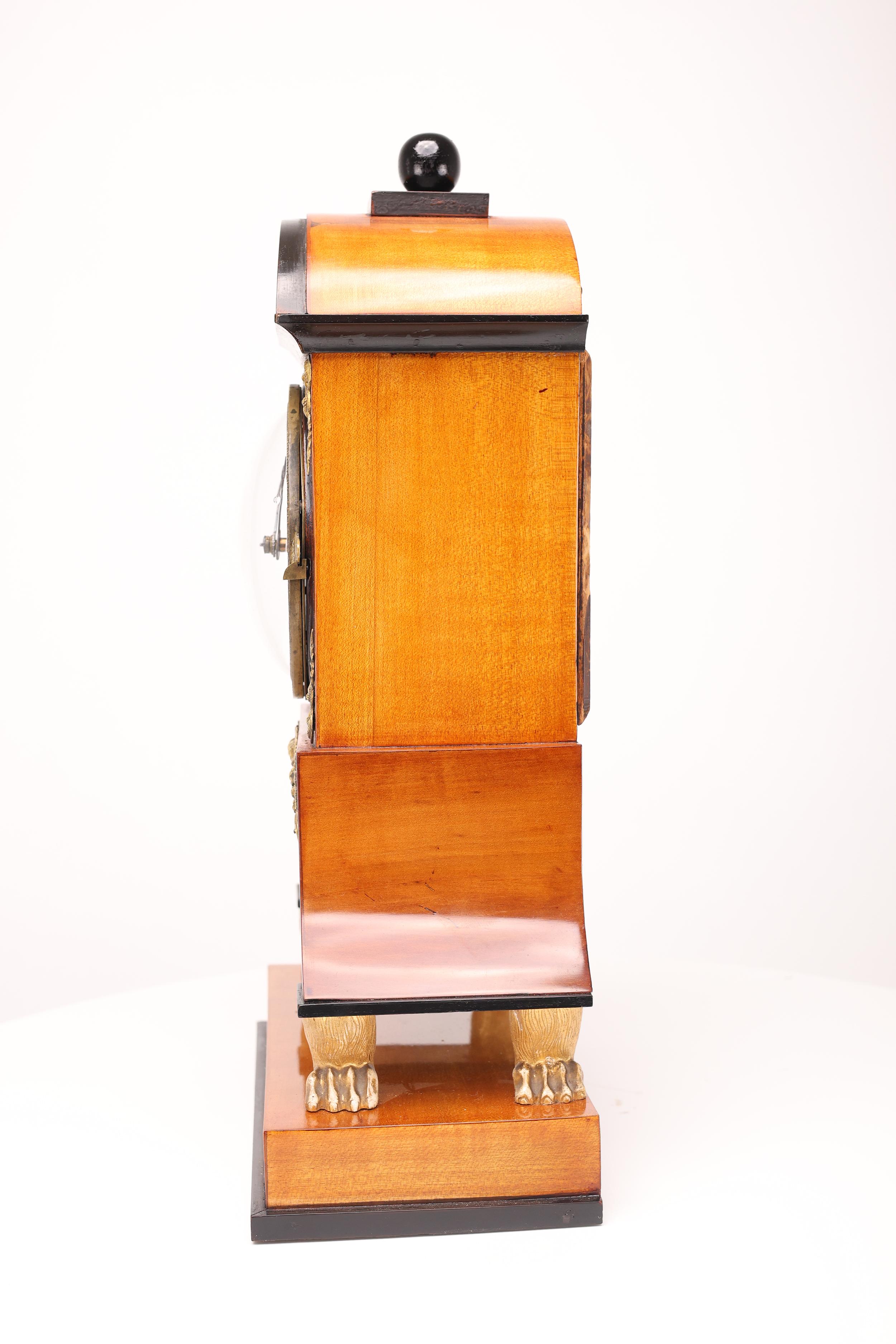 Biedermeier Mantel Clock, Early 19th Century For Sale 12