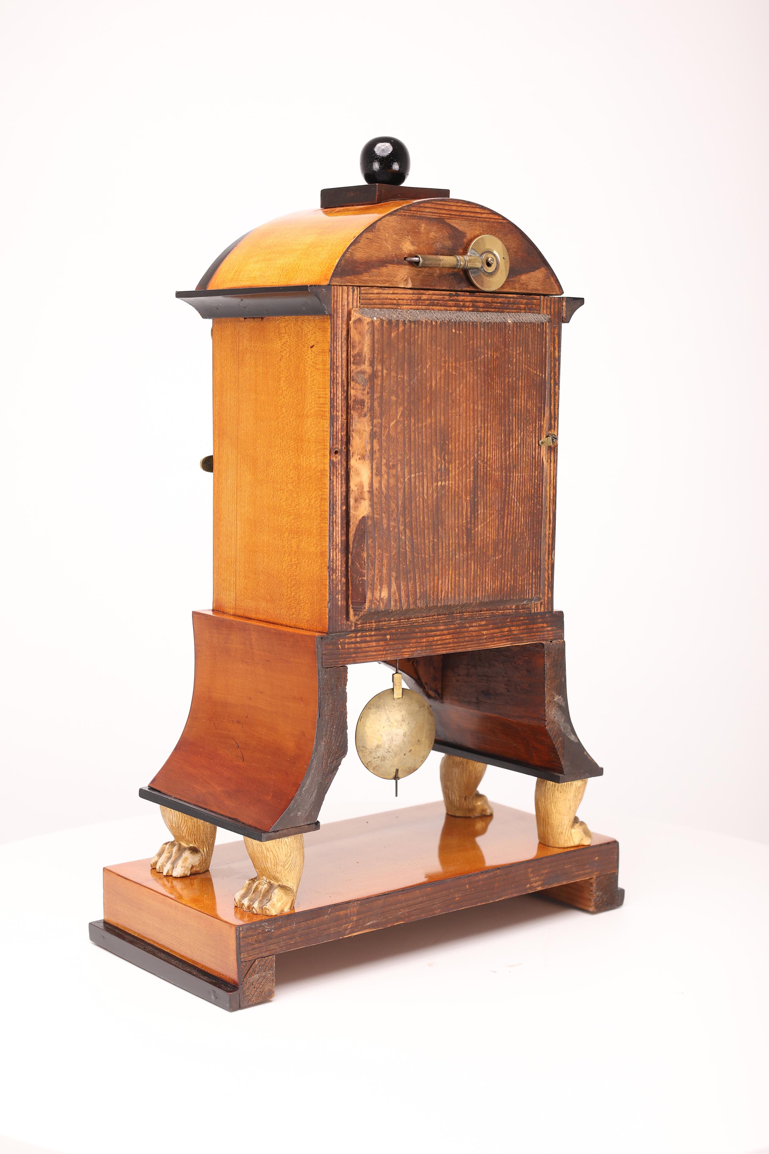 Biedermeier Mantel Clock, Early 19th Century For Sale 13