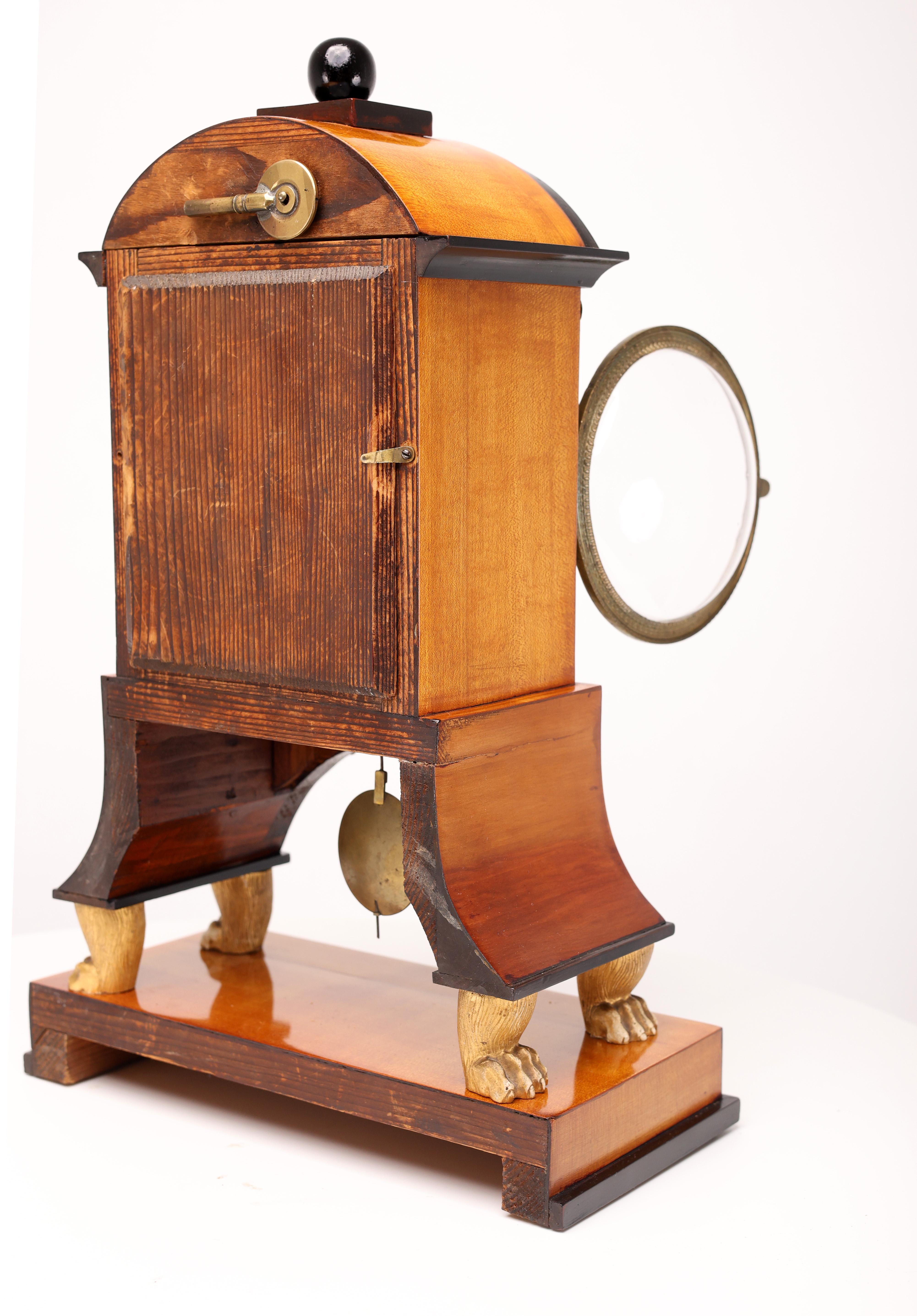 Biedermeier Mantel Clock, Early 19th Century For Sale 14