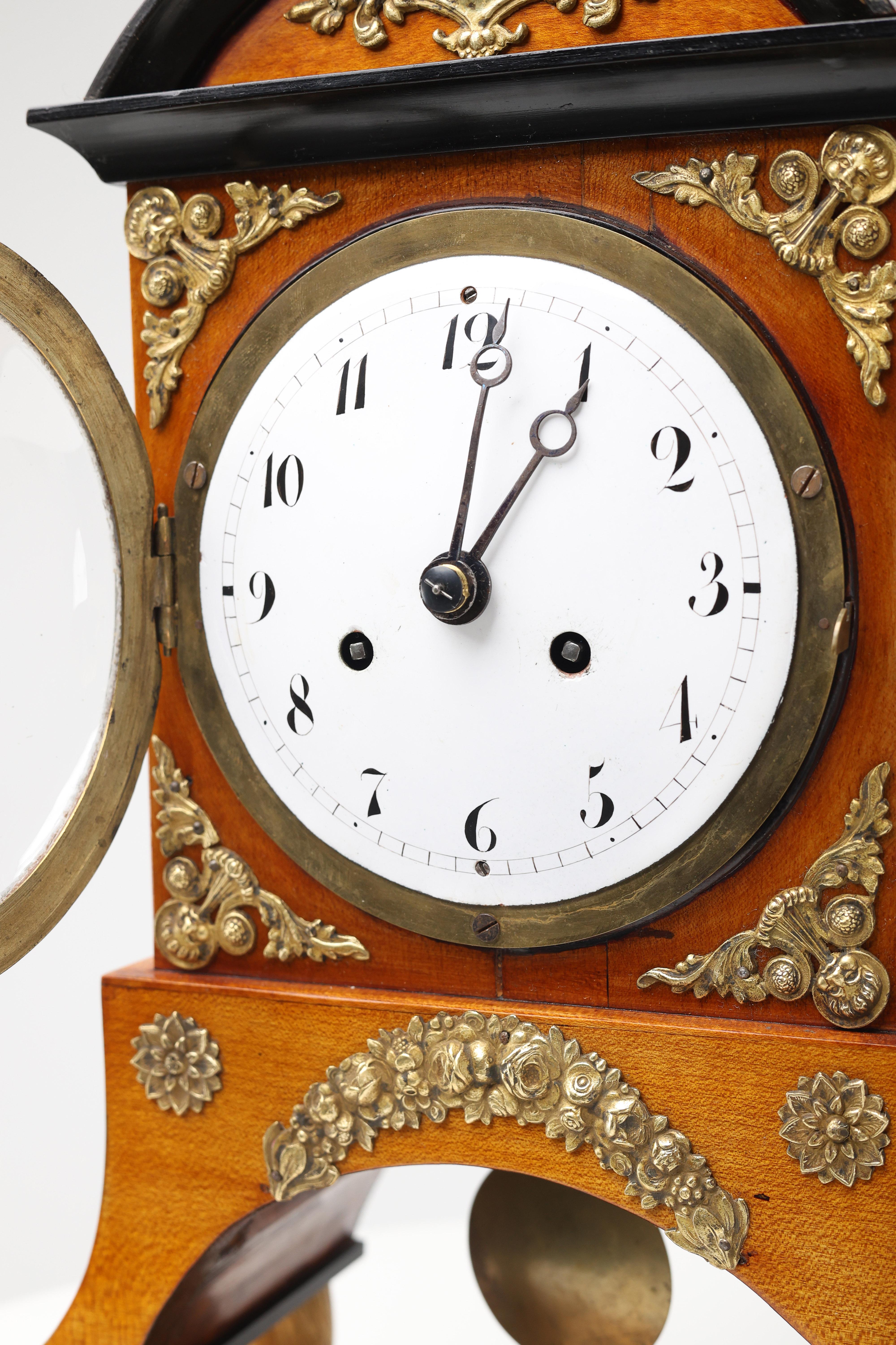 Maple Biedermeier Mantel Clock, Early 19th Century For Sale