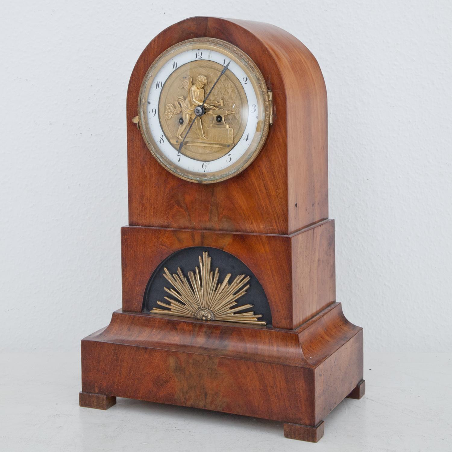 Bronze Biedermeier Mantel Clock, Northern Germany Prob. Bremen, circa 1820