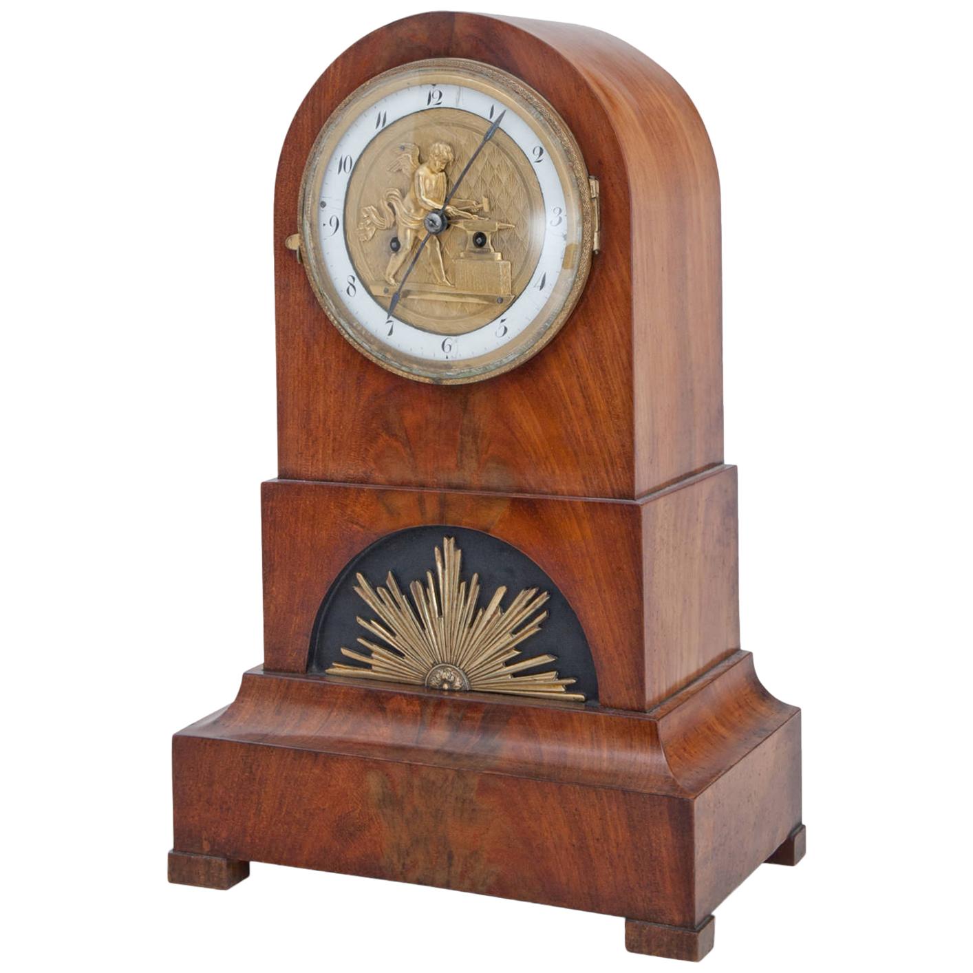 Biedermeier Mantel Clock, Northern Germany Prob. Bremen, circa 1820