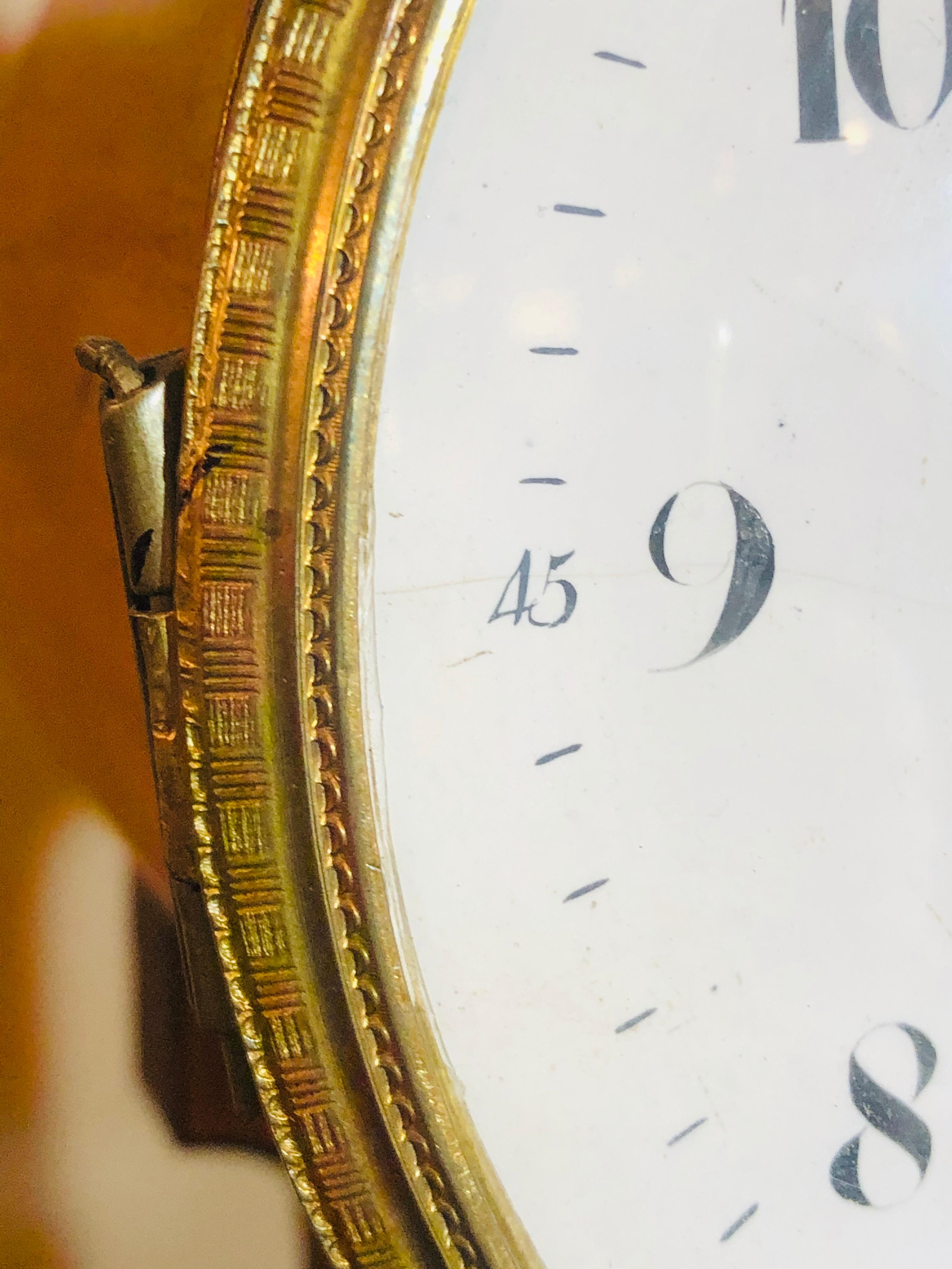 Biedermeier Mantle Clock with Ebonized Details and Hoof Legs Silk Suspension For Sale 2