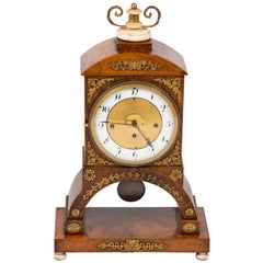 Biedermeier Mantle Clock Walnut with Ormolu Mounts, circa 1820