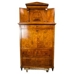 Biedermeier Maple Drop Front Secretary
