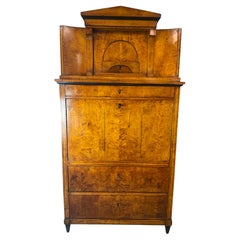Biedermeier Maple Drop Front Secretary