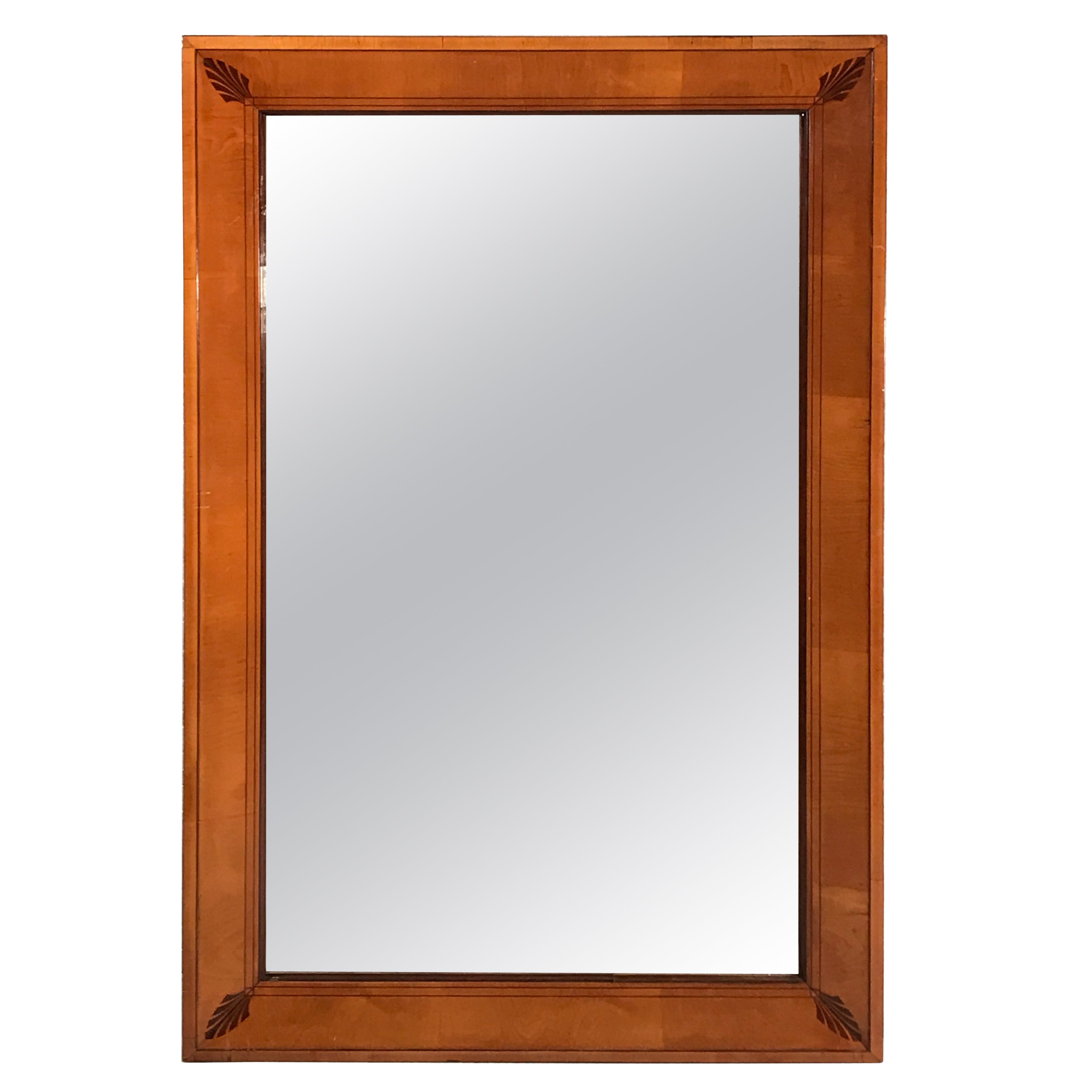 Biedermeier Mirror, 1820, cherry with marquetry