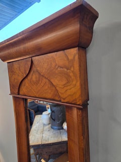 Biedermeier Wall Mirror, Figured Woods, Original Mirror, Circa 1820 Austria
