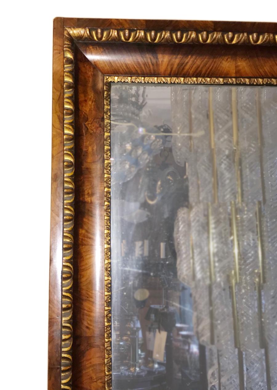 Swedish Biedermeier Mirror with Gilt Details on Frame For Sale