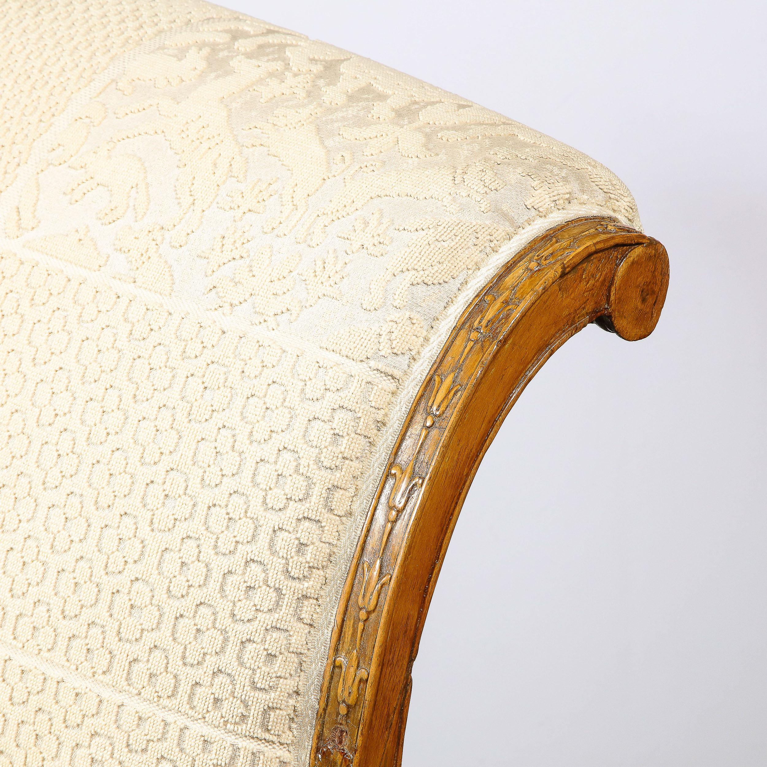 Biedermeier Neoclassical Settee with Scroll Form Back & Saber Leg Supports For Sale 1