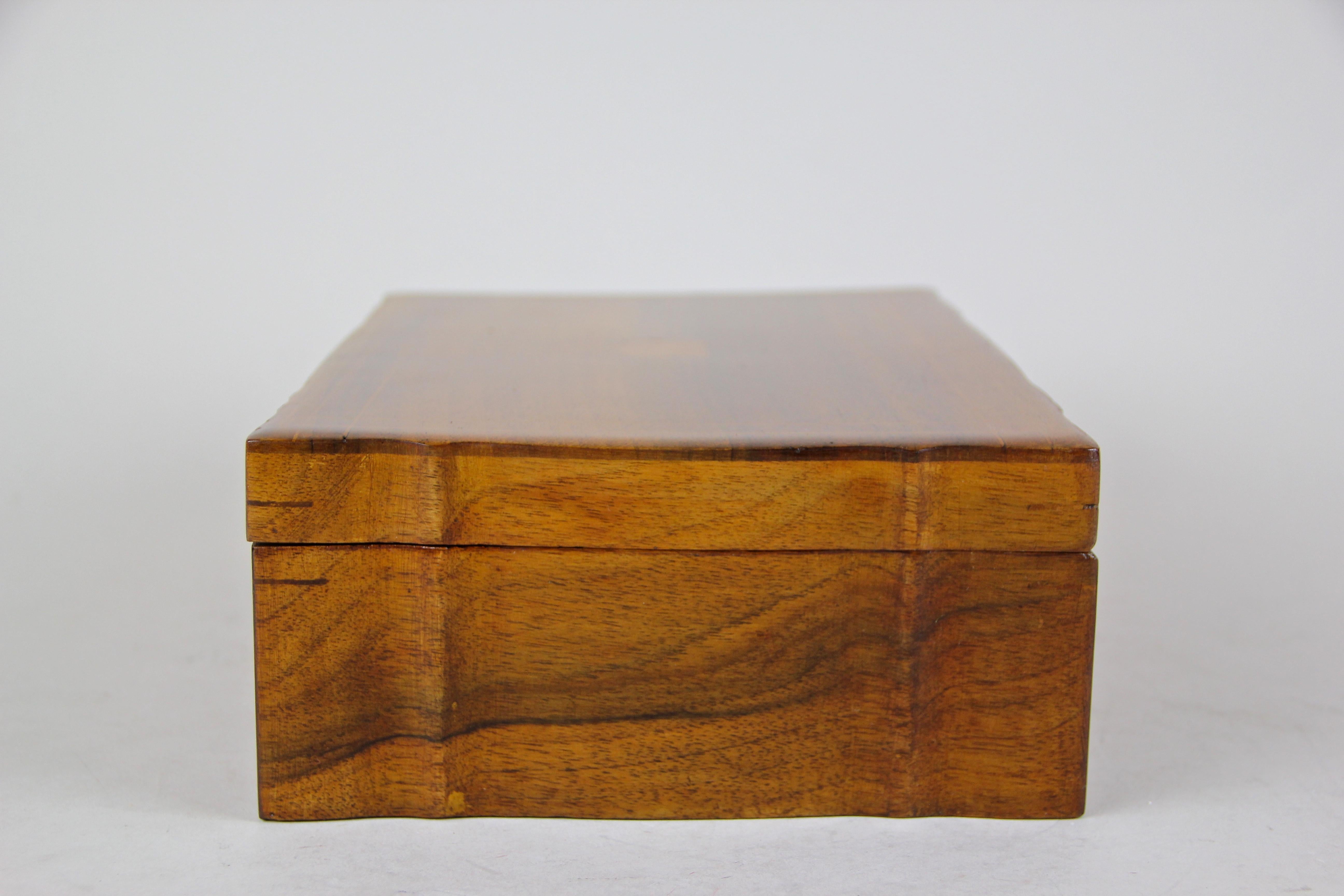 Biedermeier Nut Wood Box, Austria, circa 1850 In Good Condition In Lichtenberg, AT