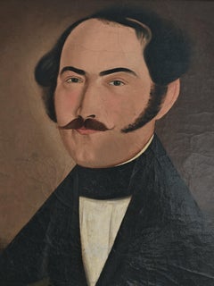 Biedermeier oil on canvas depicting a gentlmen, by Georgije Markovic, 1842
