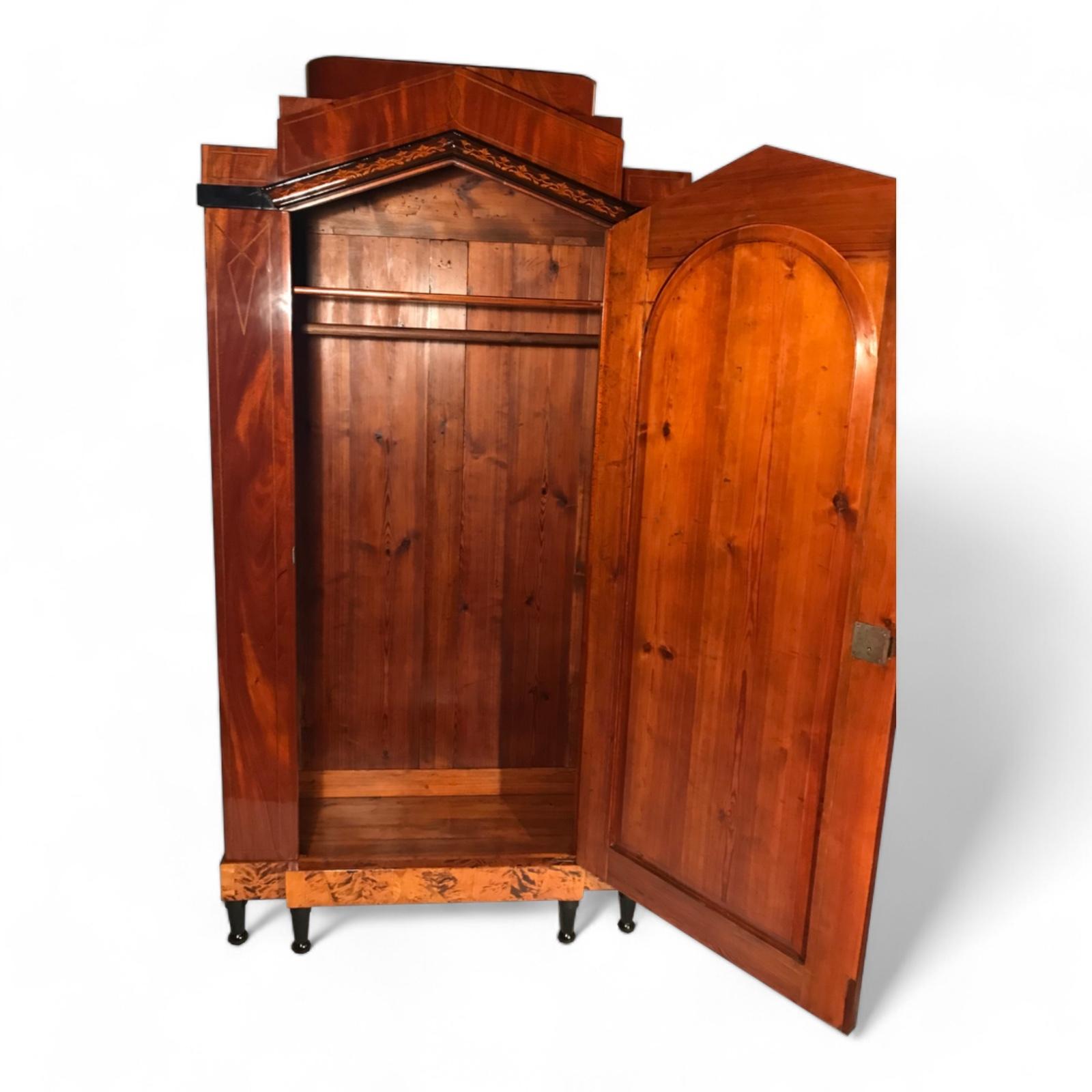 German Biedermeier One-Door Wardrobe, Berlin 1815-20 For Sale