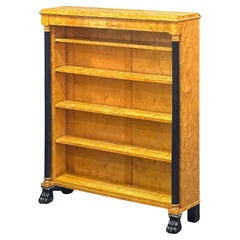 Biedermeier Bibliothèques ouvertes en érable madré avec colonnes ébonisées - Deux disponibles