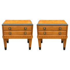 Biedermeier Or Art Deco Style Satinwood Side Tables Or Chests By Lane