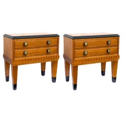 Tavolini o cassapanche in legno satinato in stile Biedermeier o Art Deco di Lane's
