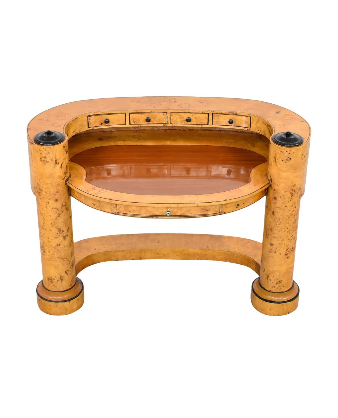 Art Deco Biedermeier Oval Desk in the style of Josef Danhauser For Sale