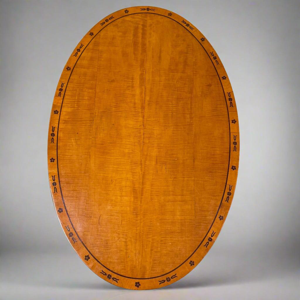 Austrian Biedermeier Oval Library Table For Sale