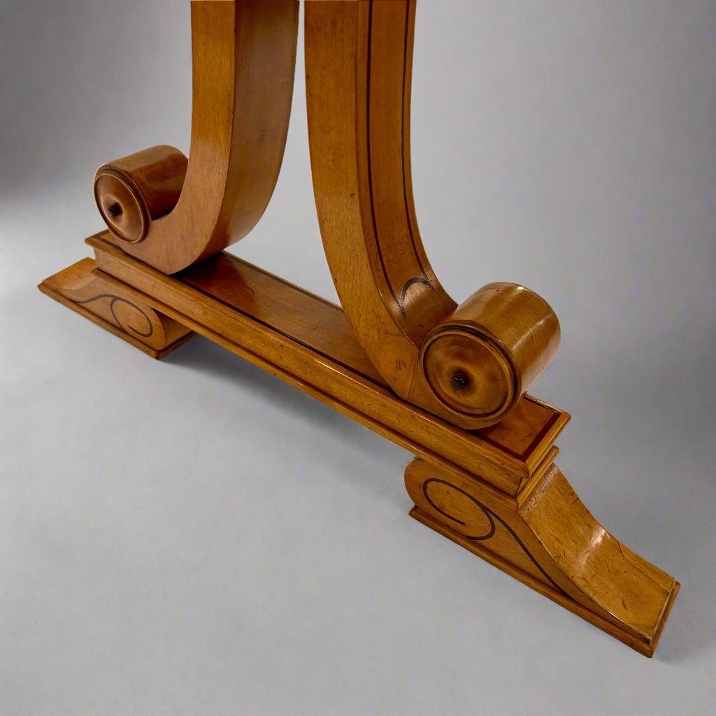 Wood Biedermeier Oval Library Table For Sale