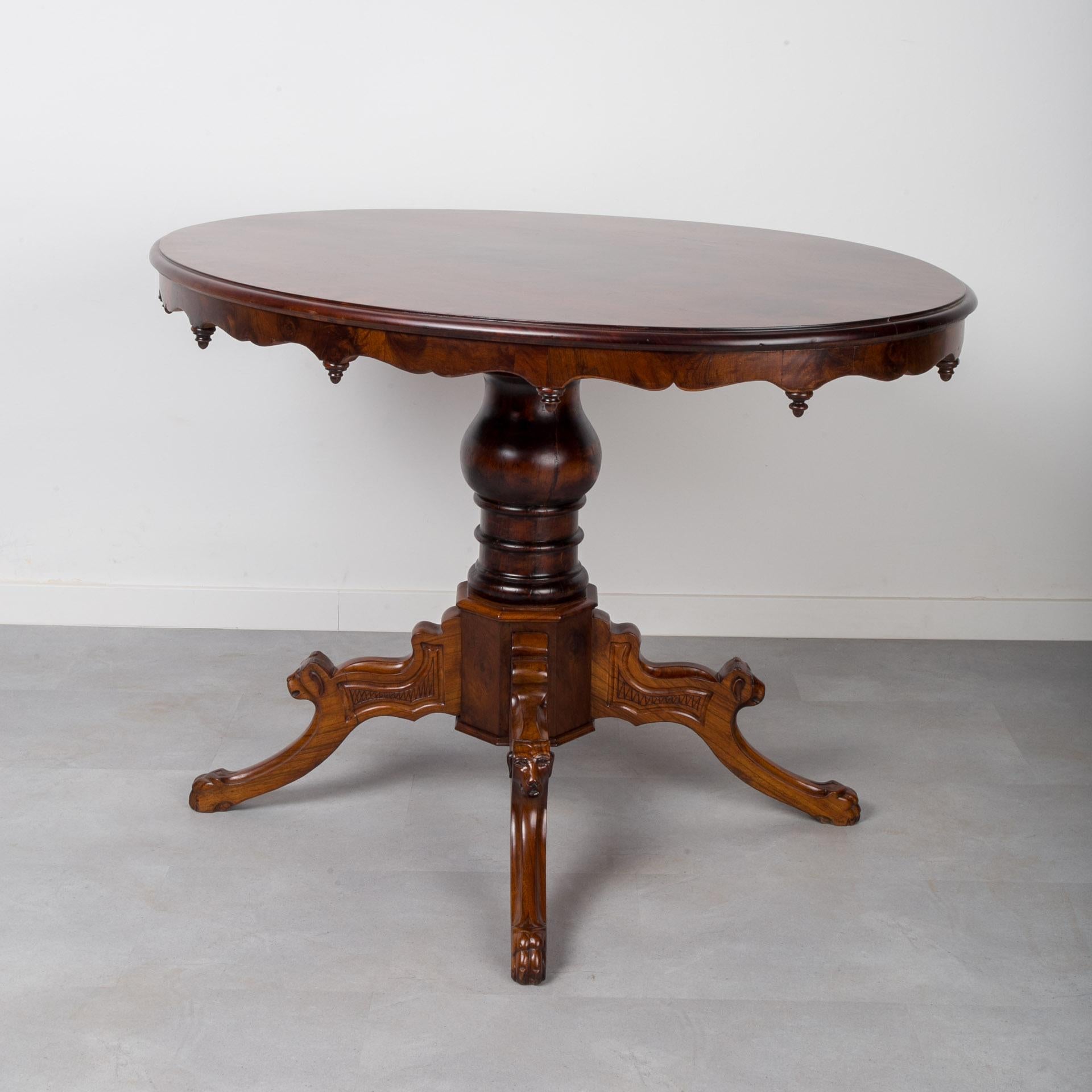 Lacquered Biedermeier Oval Table, Germany, 19th Century For Sale