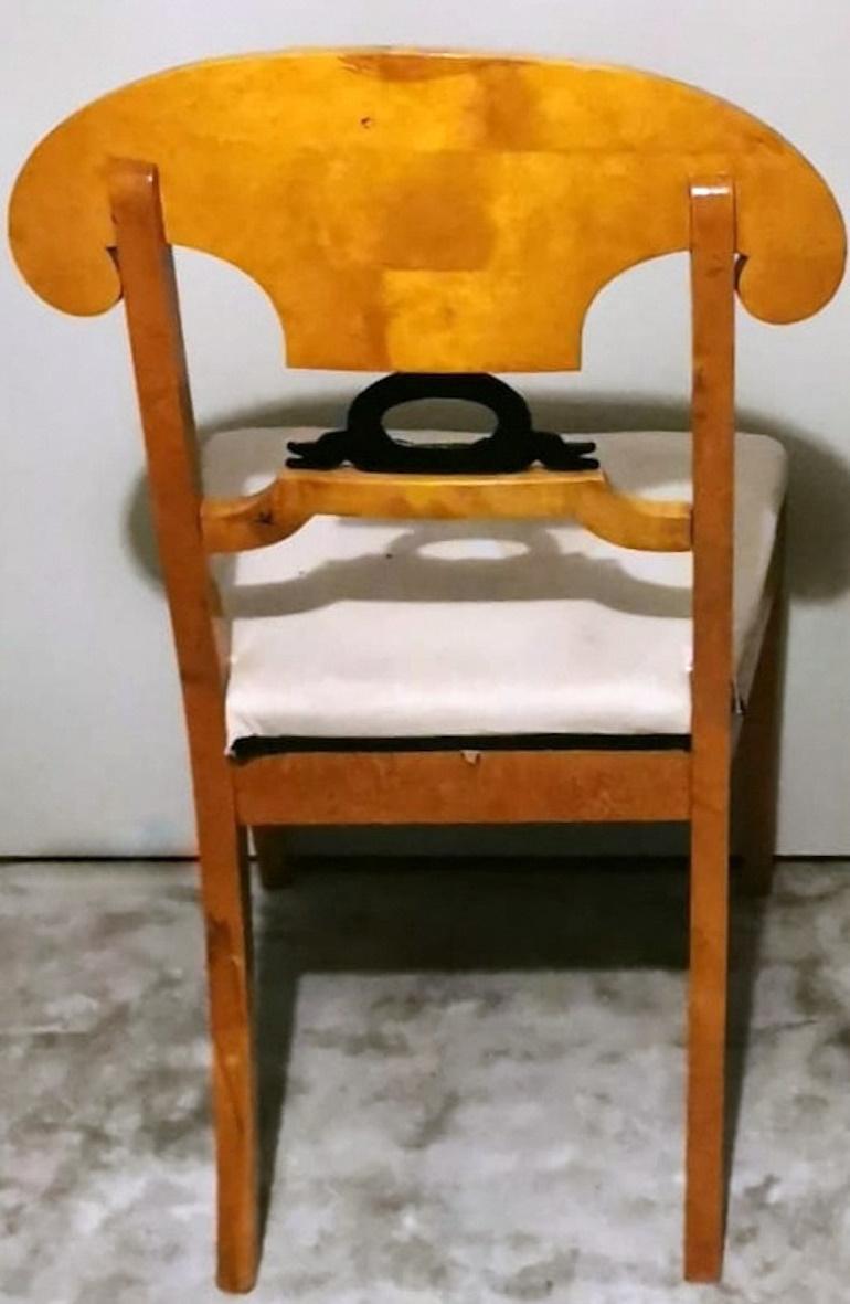 Biedermeier Pair Of Austrian Chairs Joseph Danhauser Style For Sale 8