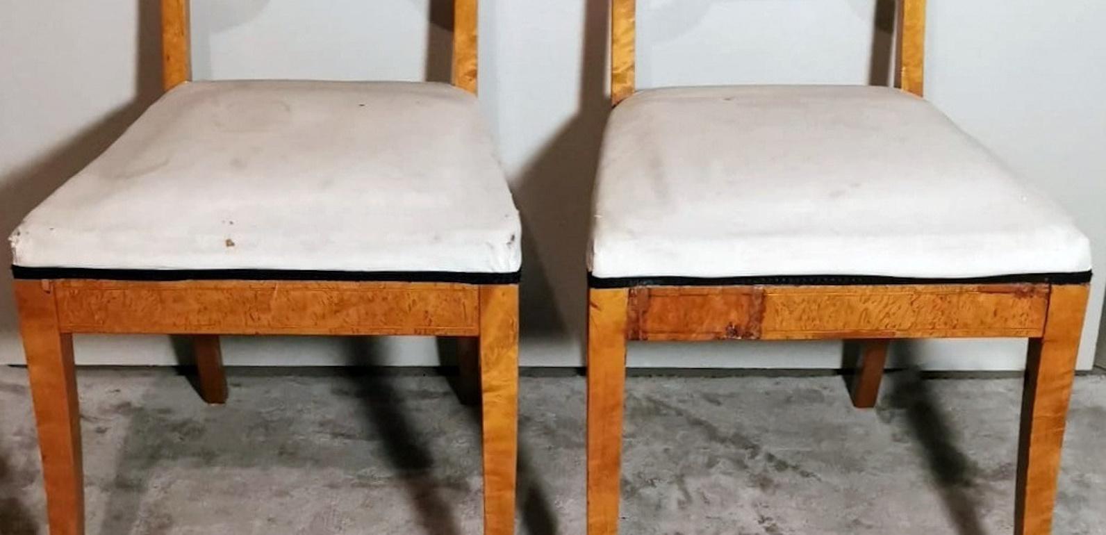 Biedermeier Pair Of Austrian Chairs Joseph Danhauser Style For Sale 12
