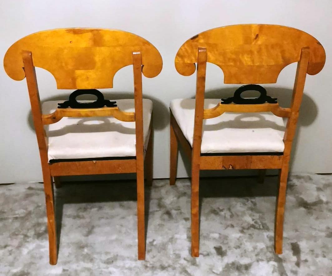 Biedermeier Pair Of Austrian Chairs Joseph Danhauser Style In Good Condition For Sale In Prato, Tuscany