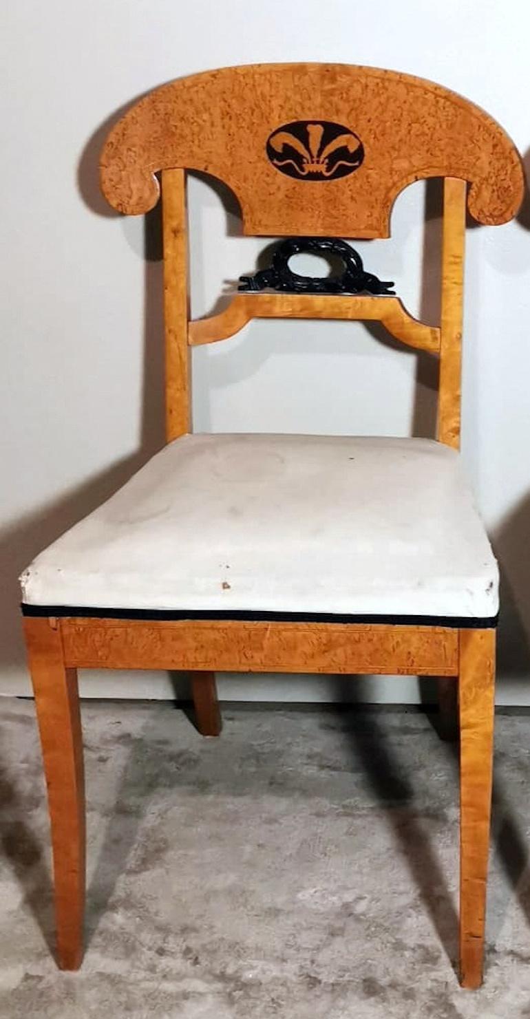 Paire de chaises autrichiennes Biedermeier style Joseph Danhauser en vente 1