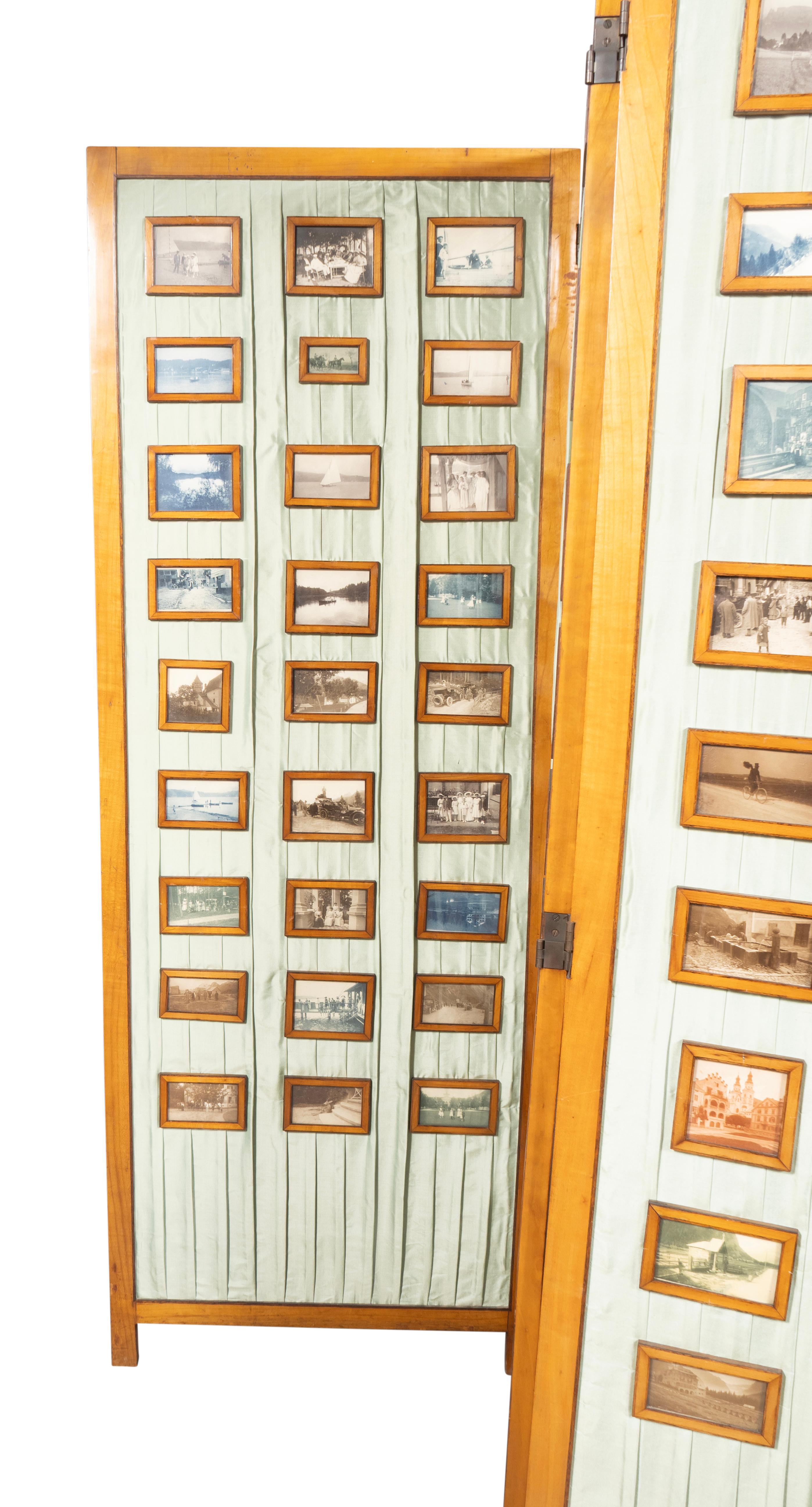 Austriaco Paravento a tre pannelli in legno di pero Biedermeier in vendita