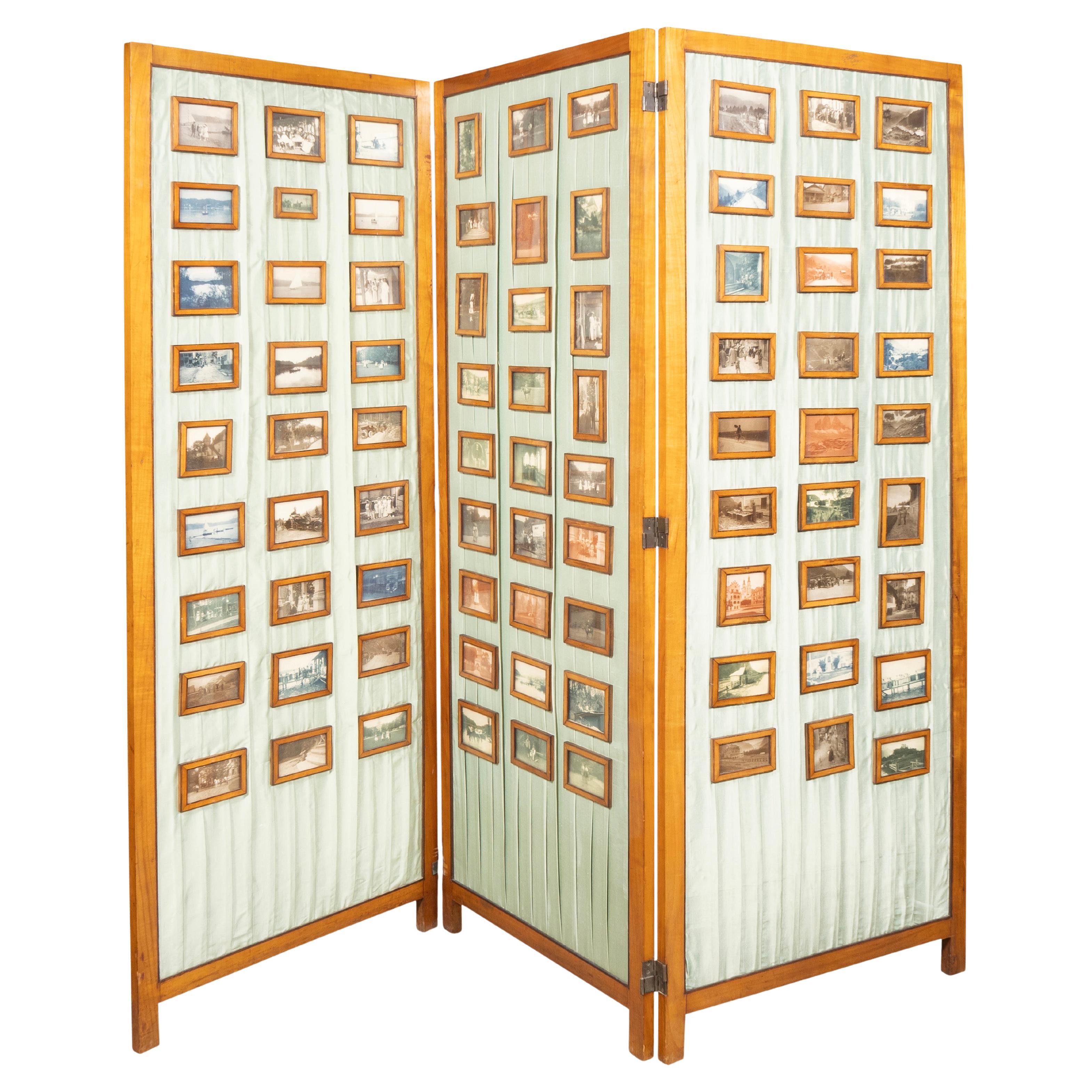 Biedermeier Pearwood Three Panel Screen