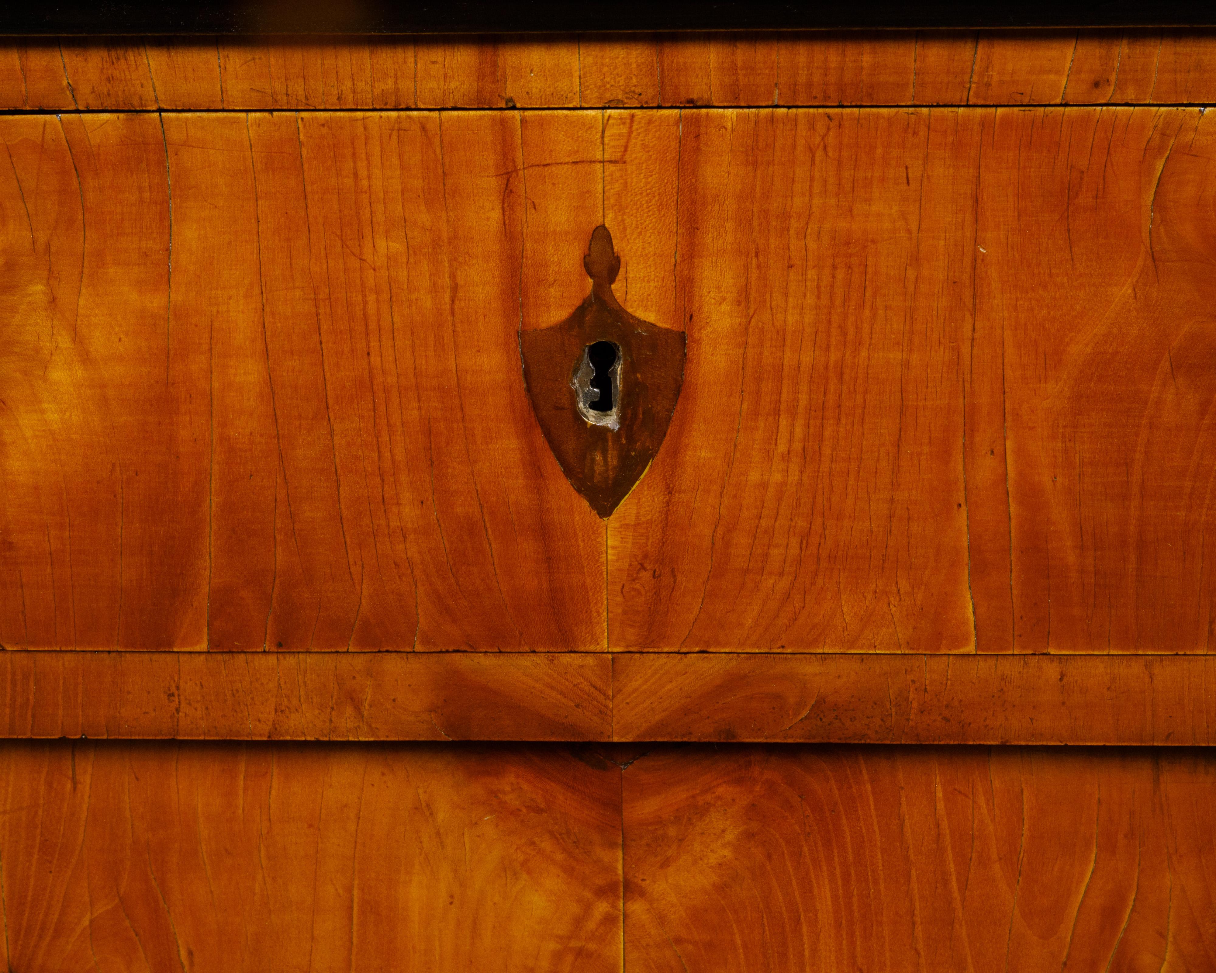 Biedermeier Period 19th Century Walnut Butler's Chest with Drop Front Desk For Sale 10