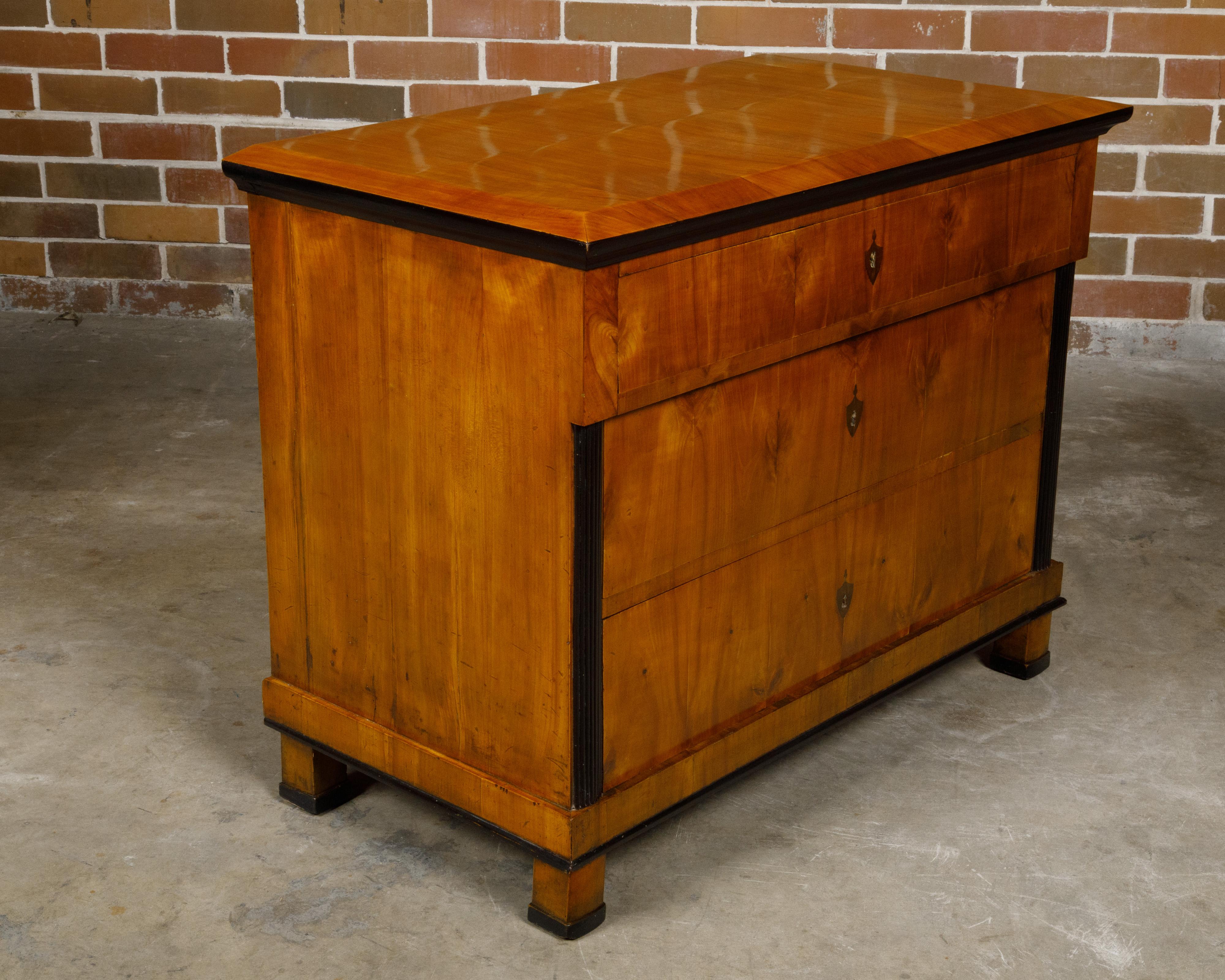 Austrian Biedermeier Period 19th Century Walnut Butler's Chest with Drop Front Desk For Sale