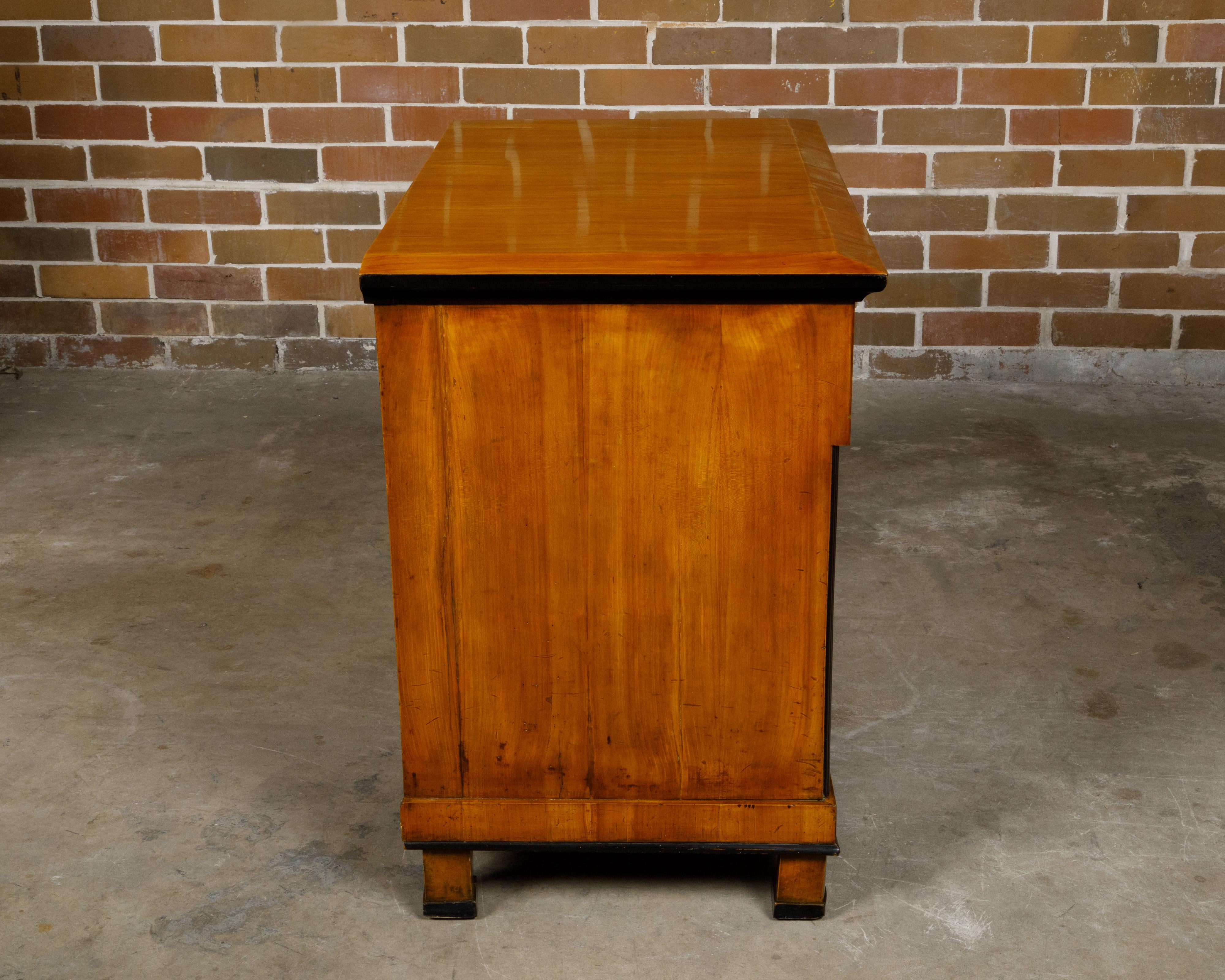 Ebonized Biedermeier Period 19th Century Walnut Butler's Chest with Drop Front Desk For Sale