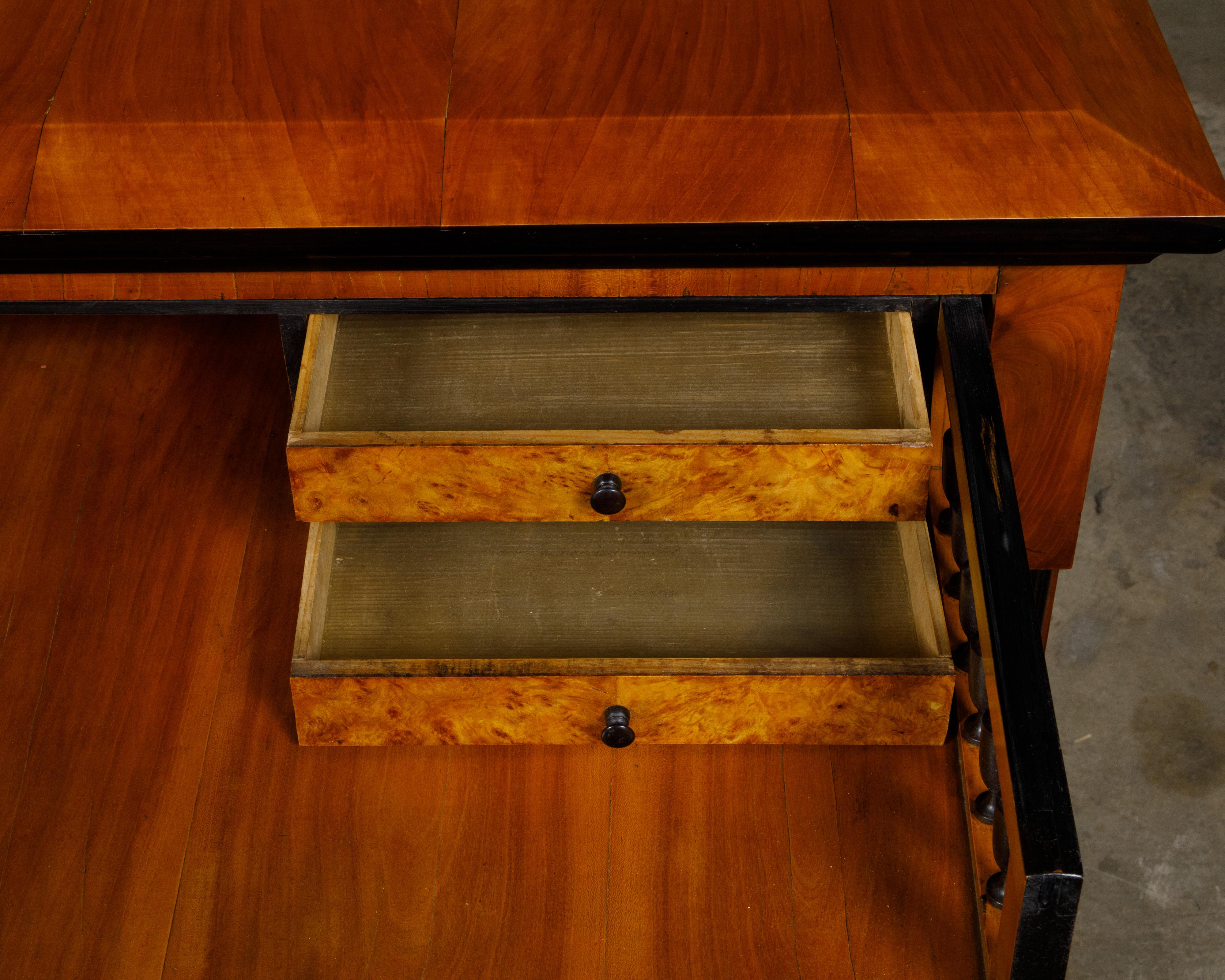 Biedermeier Period 19th Century Walnut Butler's Chest with Drop Front Desk For Sale 2