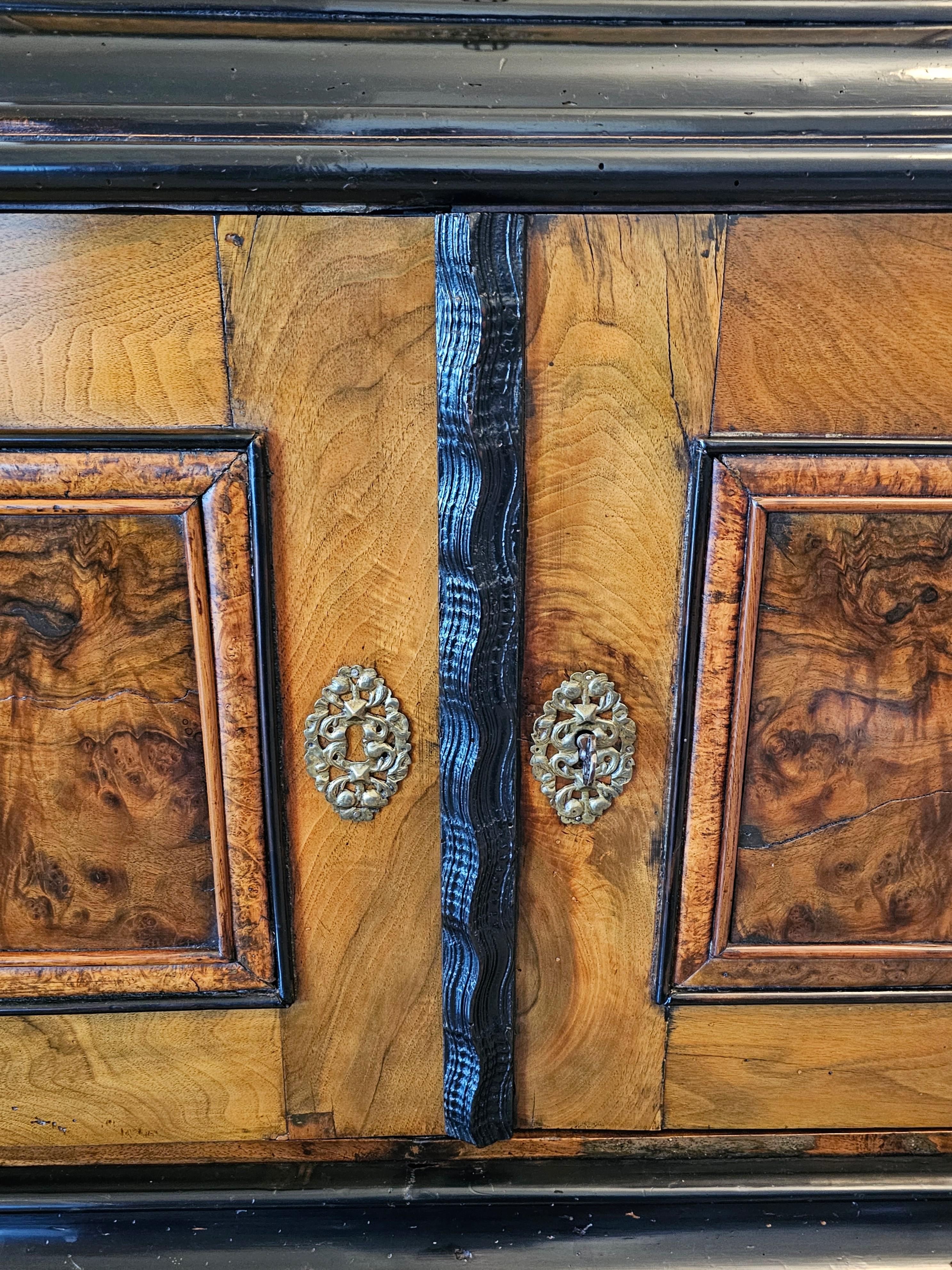 Biedermeier Period Burlwood Table Cabinet Of Curiosities Wunderkammer 19th C. For Sale 4