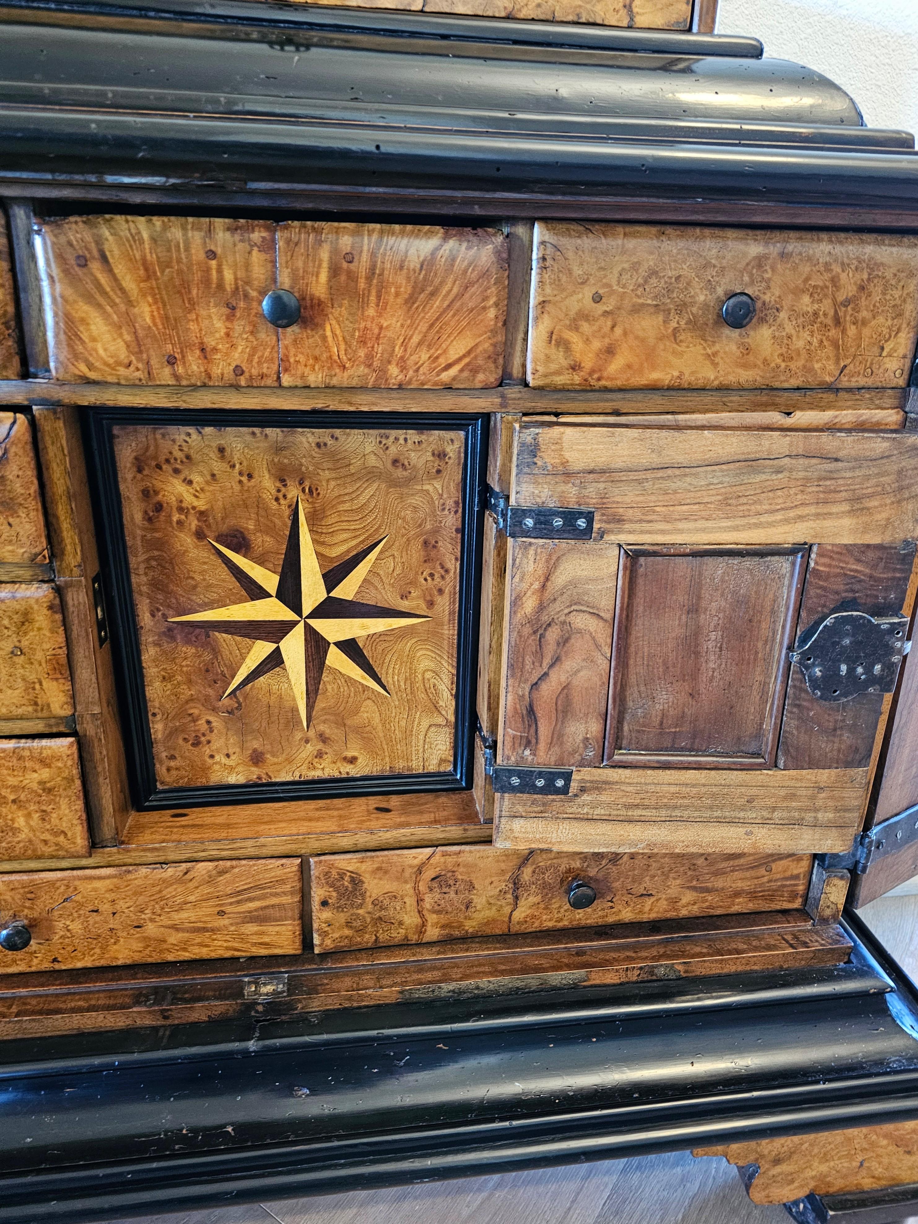 Biedermeier Period Burlwood Table Cabinet Of Curiosities Wunderkammer 19th C. en vente 9