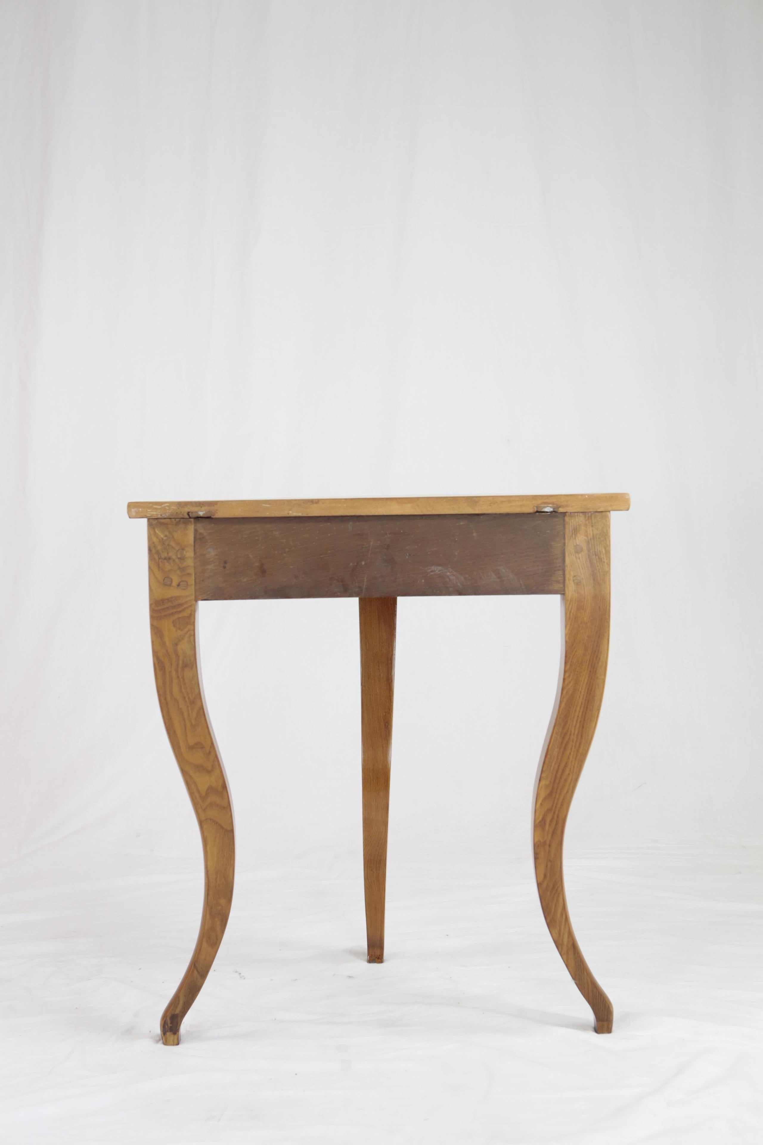 Biedermeier Period Demilune Console Table, Solid Ash, circa 1830, Shellac Polish For Sale 1