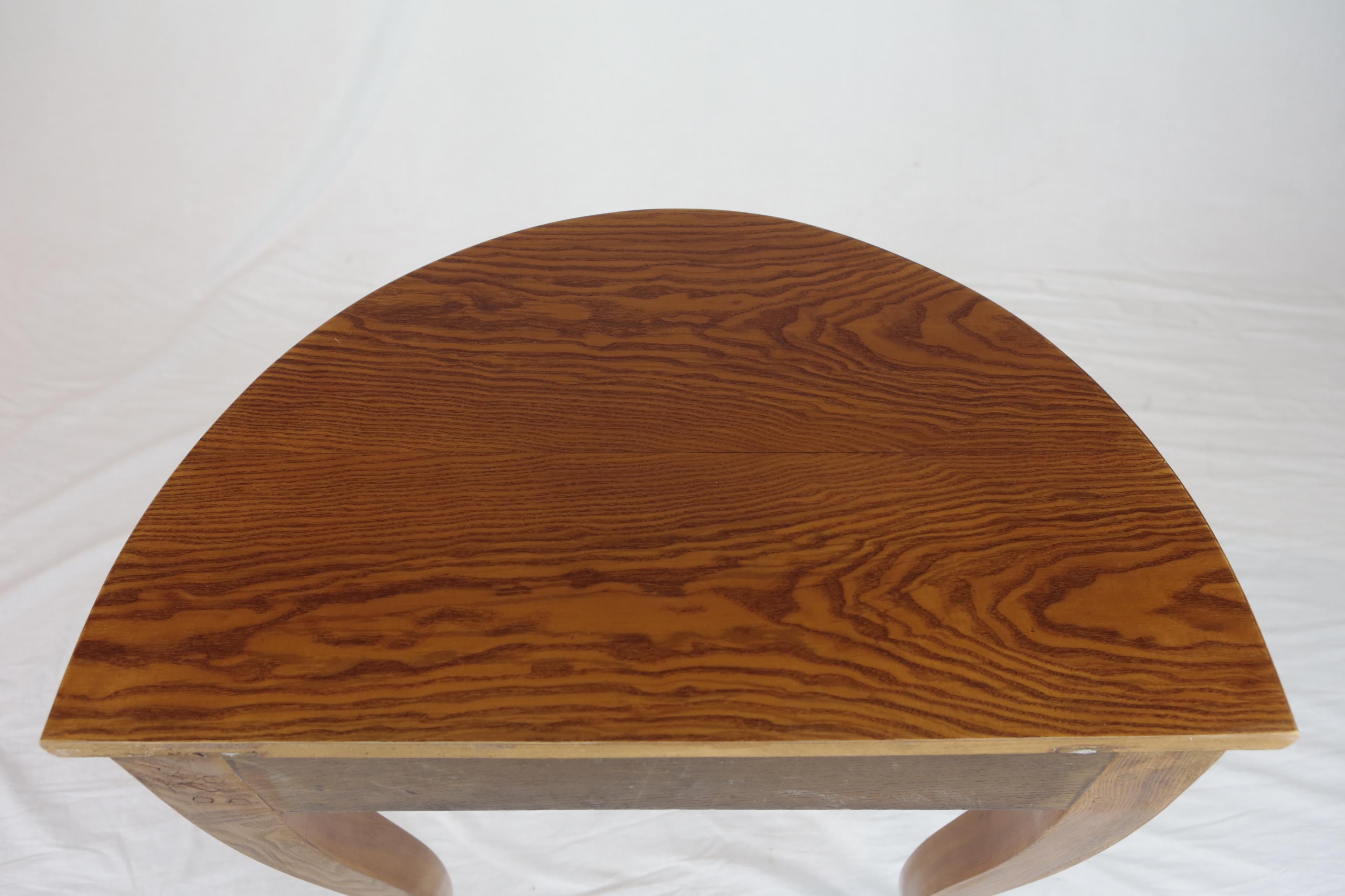 Biedermeier Period Demilune Console Table, Solid Ash, circa 1830, Shellac Polish For Sale 2