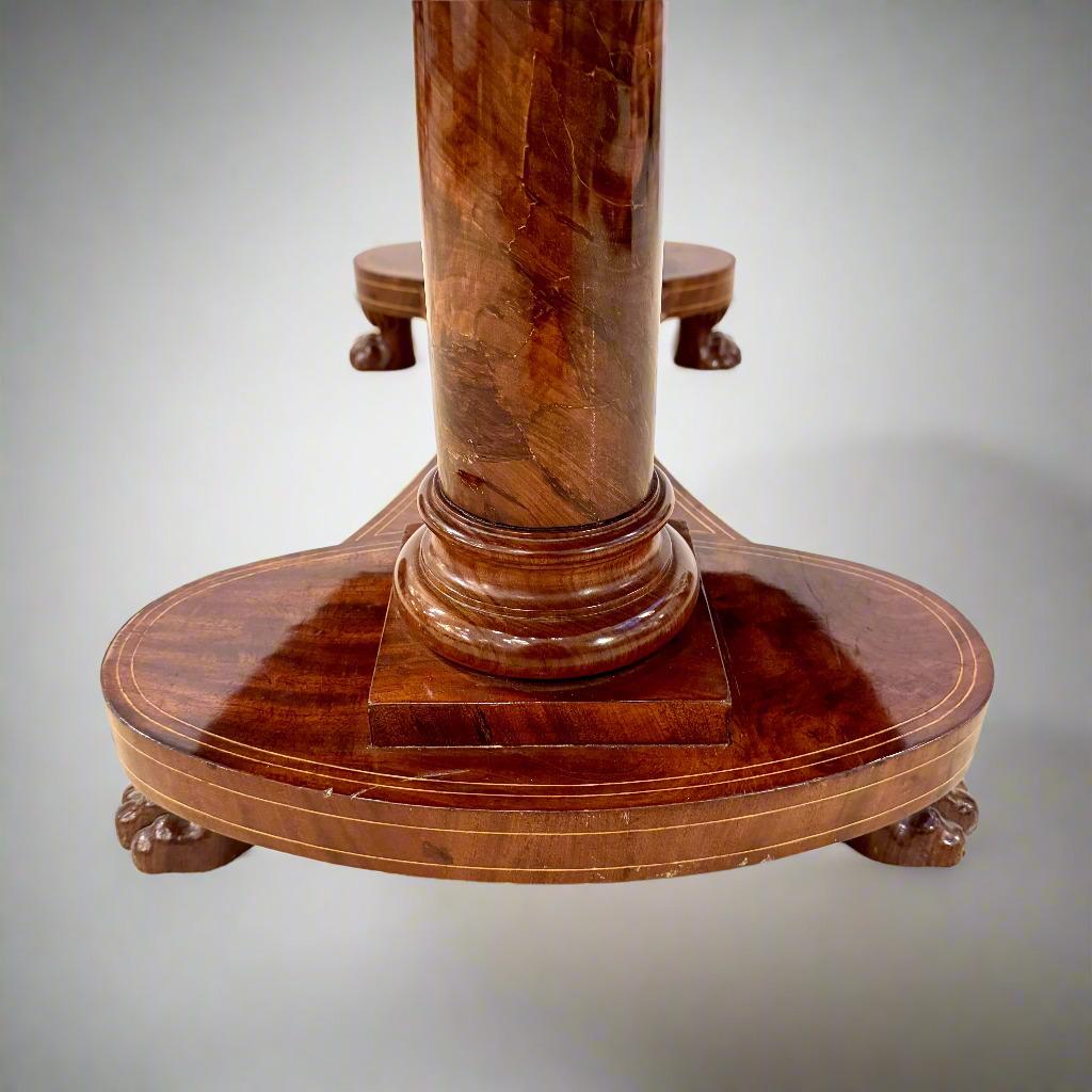 Biedermeier Period Oval Mahogany Library Table desk Germany For Sale 9