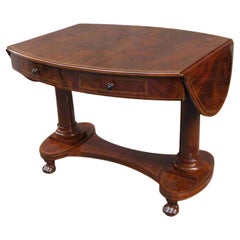 Antique Biedermeier Period Oval Mahogany Library Table desk Germany