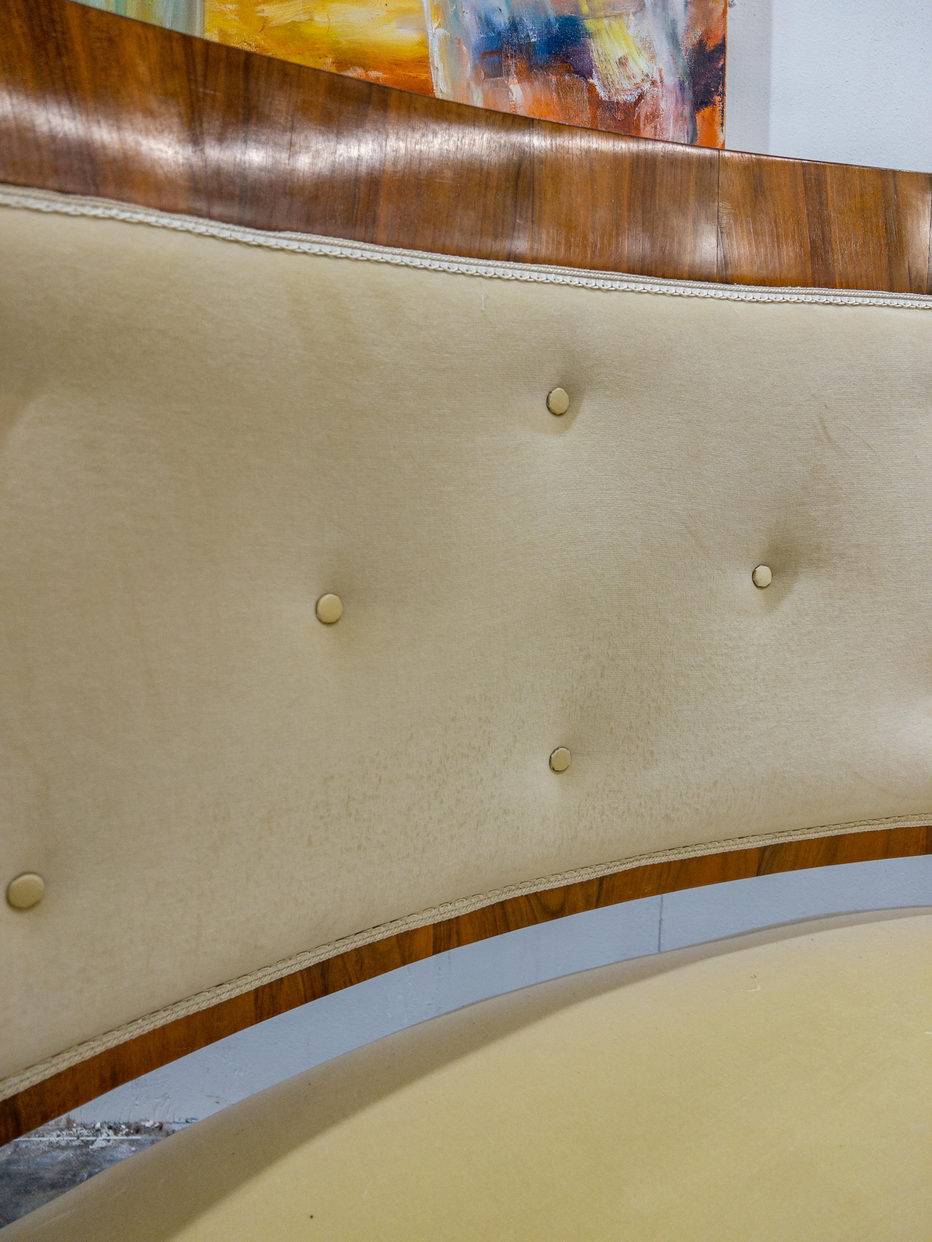 Biedermeier Period Rounded Upholstered Settee For Sale 2