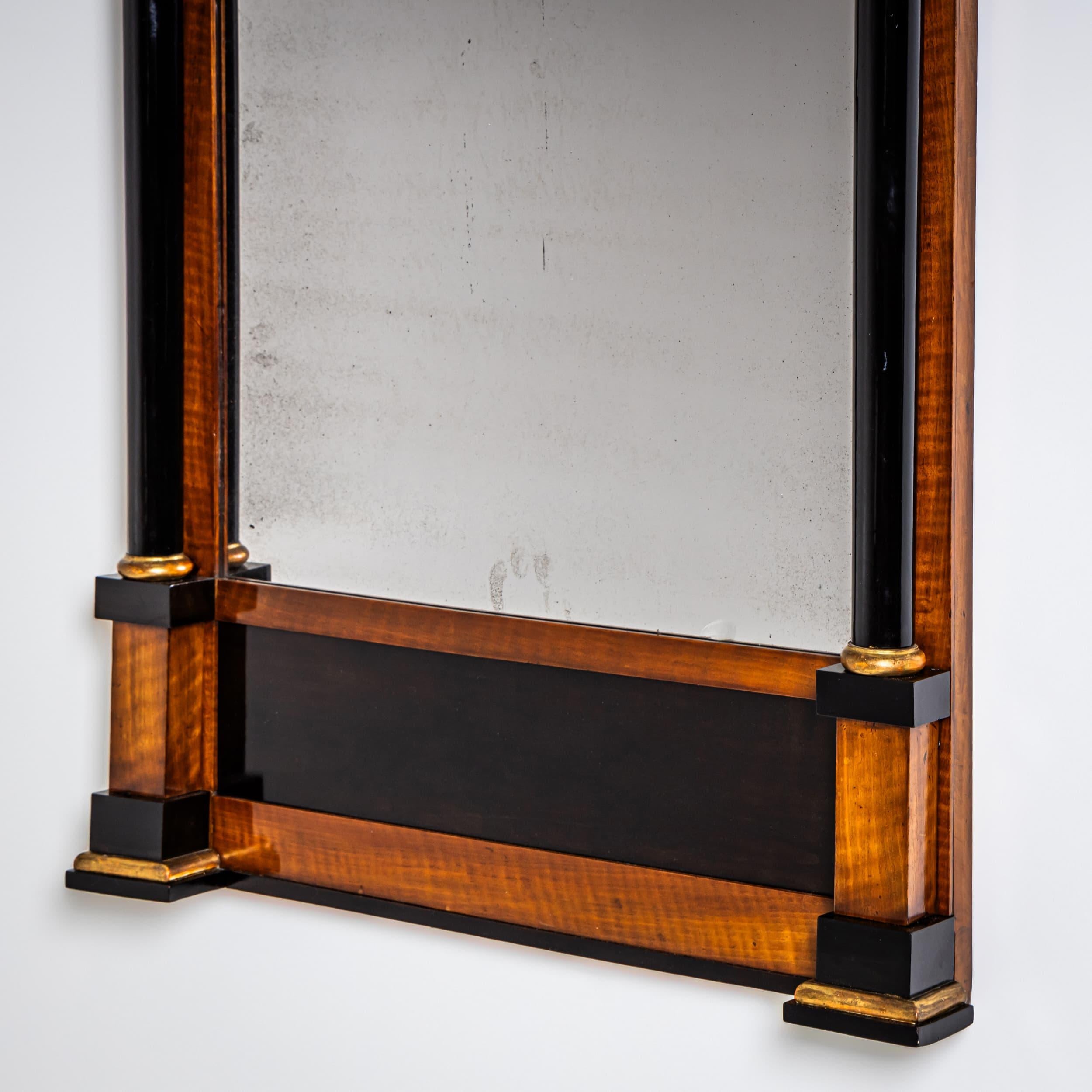 Espejo de muelle Biedermeier, hacia 1810 en Bueno estado para la venta en Greding, DE