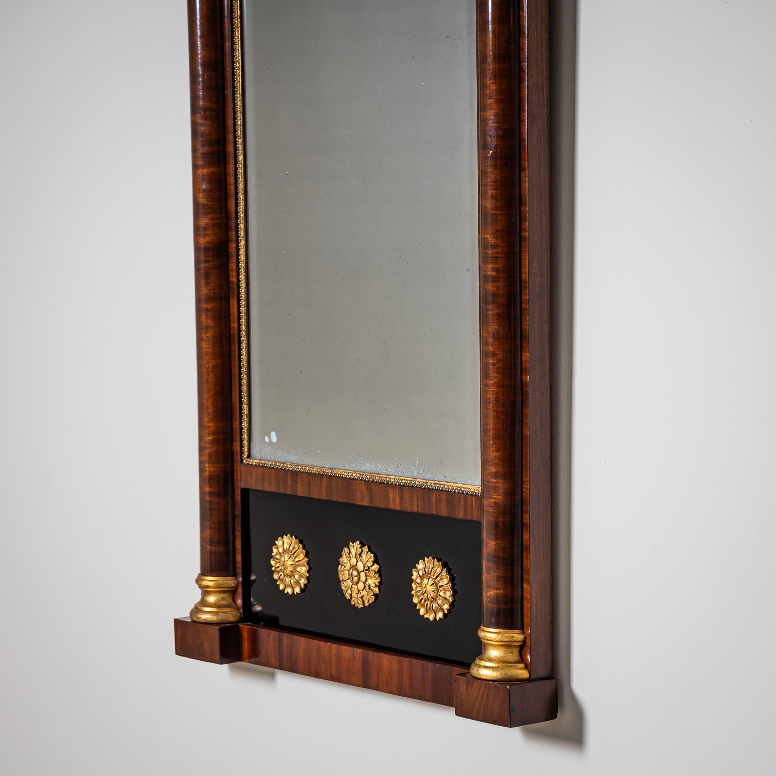 German Biedermeier Pier Mirror with Griffin Decoration, circa 1840 For Sale