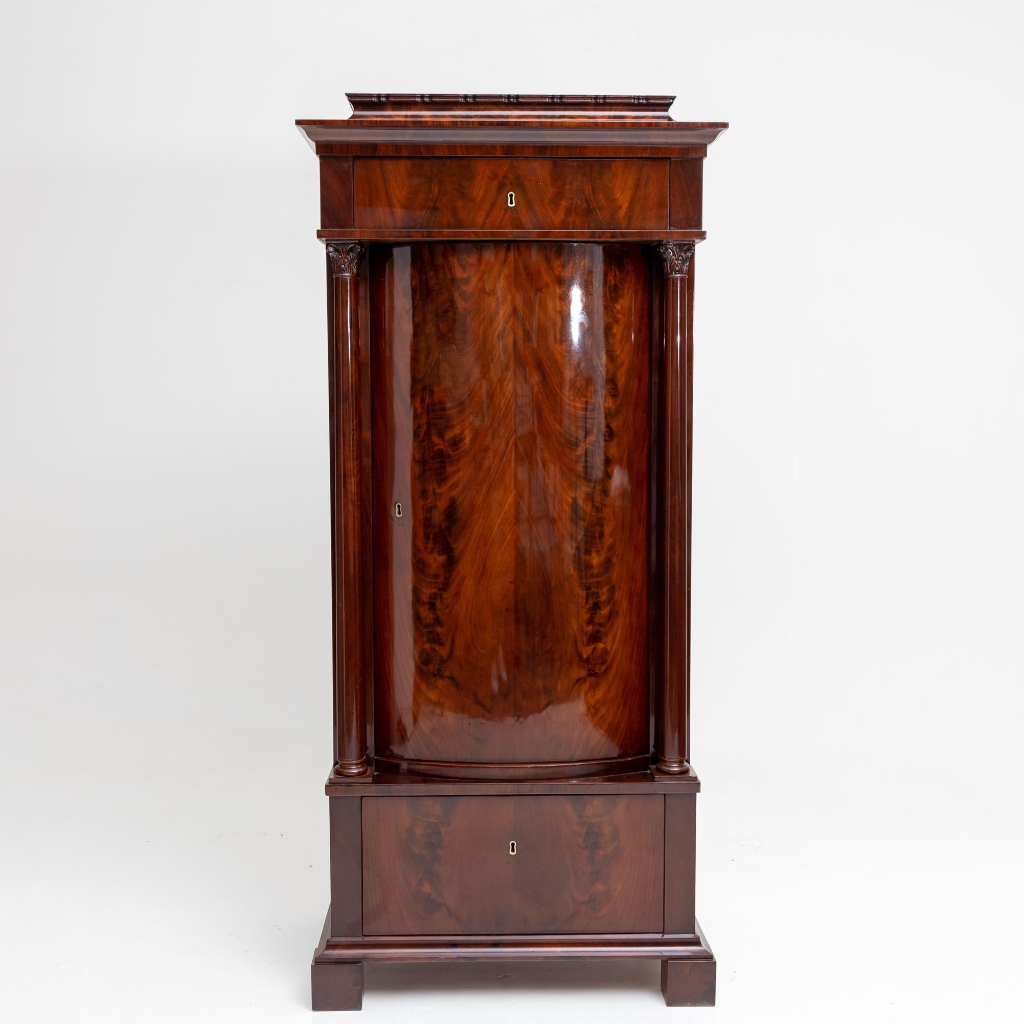 German Biedermeier Pillar Cabinet, 1st Half 19th Century For Sale